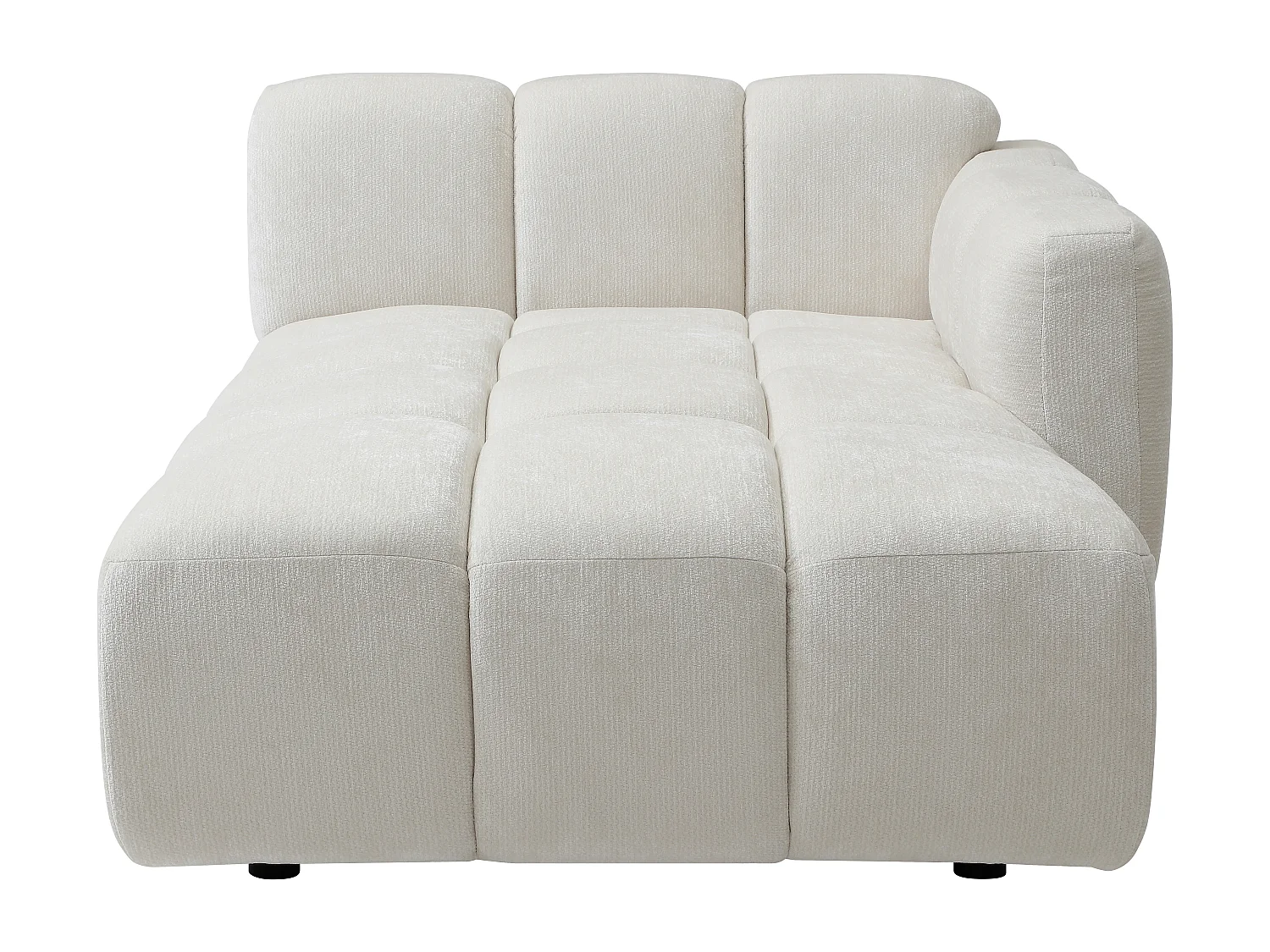 Chaise longue destra in tessuto testurizzato bianco avorio - CARLIVI