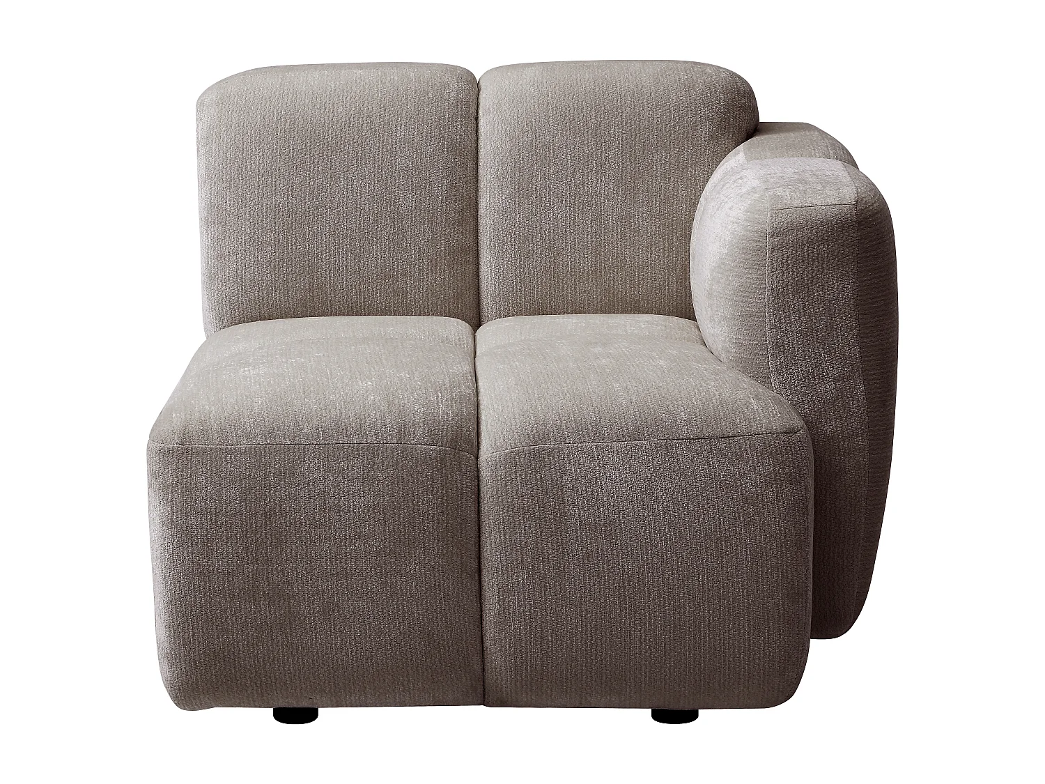 Fauteuil d'angle droit en tissu texturé taupe CARLIVI