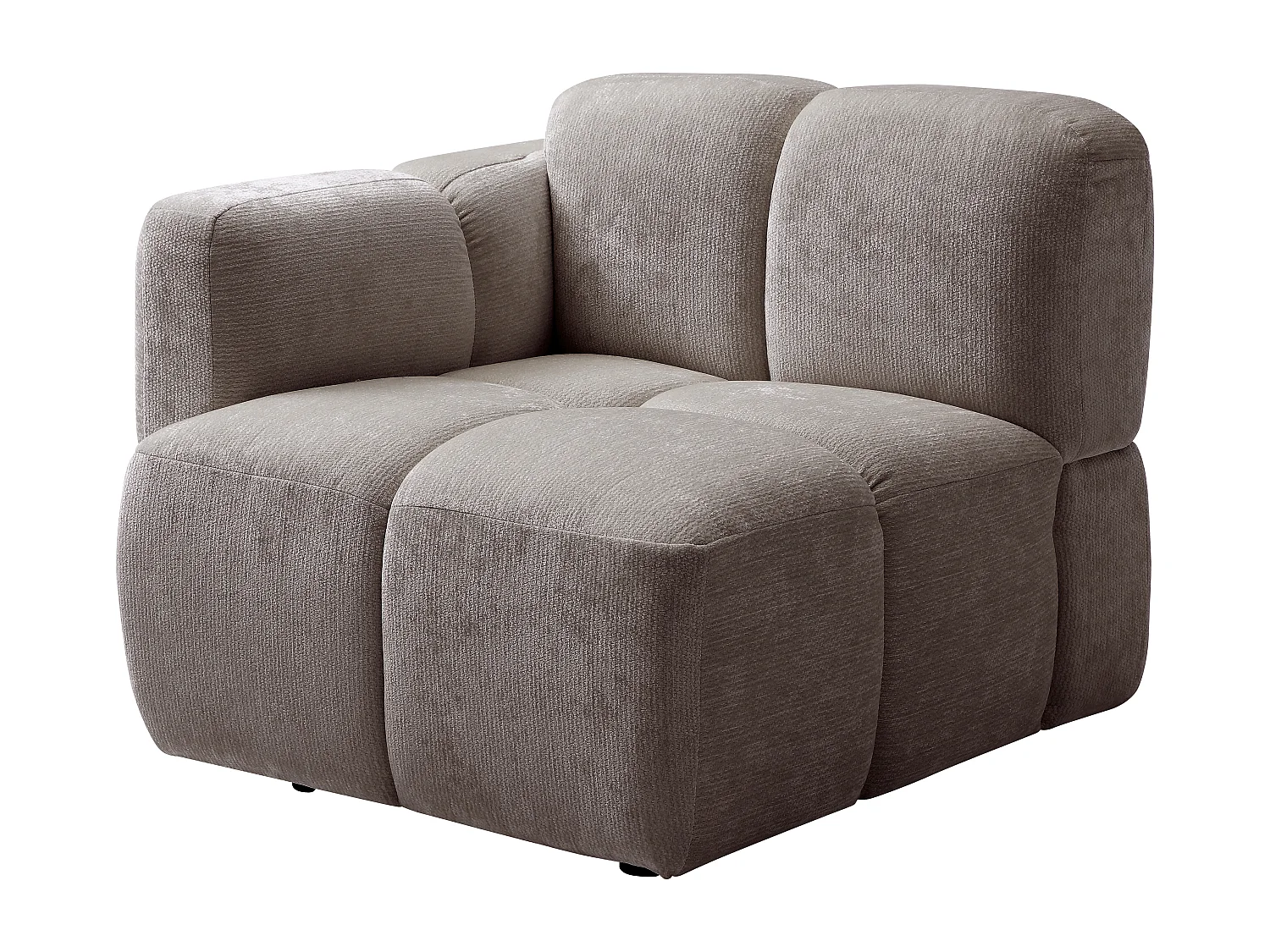 Fauteuil d'angle gauche en tissu texturé taupe CARLIVI