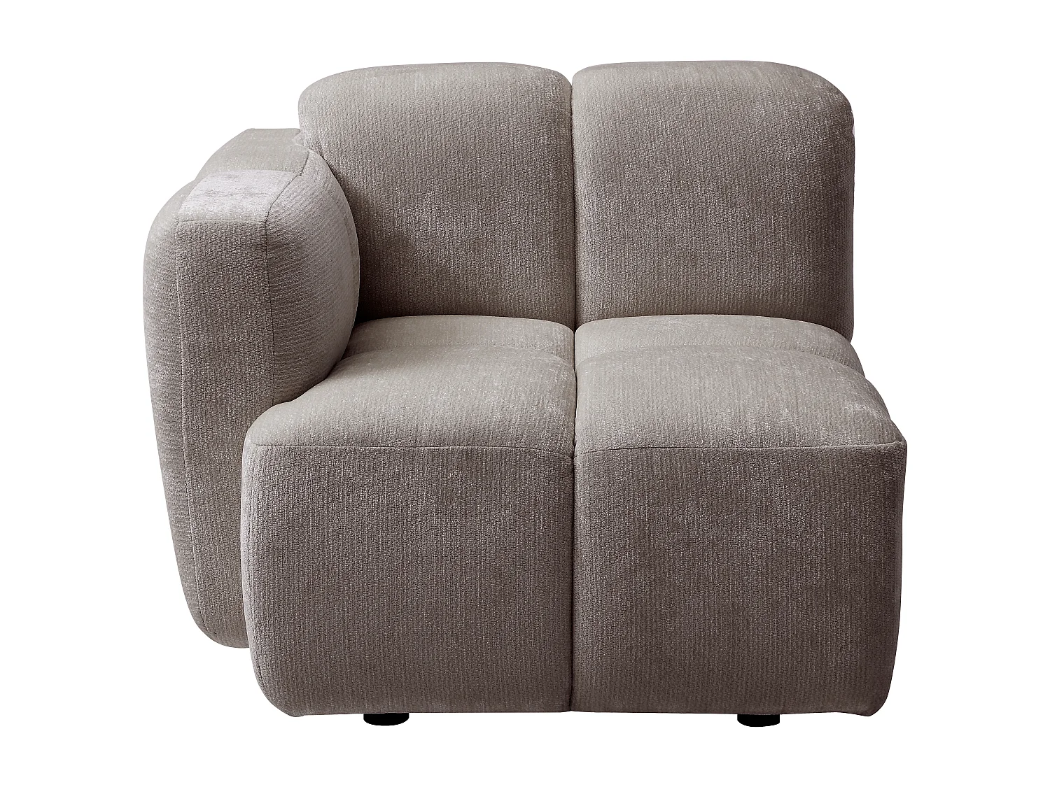 Fauteuil d'angle gauche en tissu texturé taupe CARLIVI
