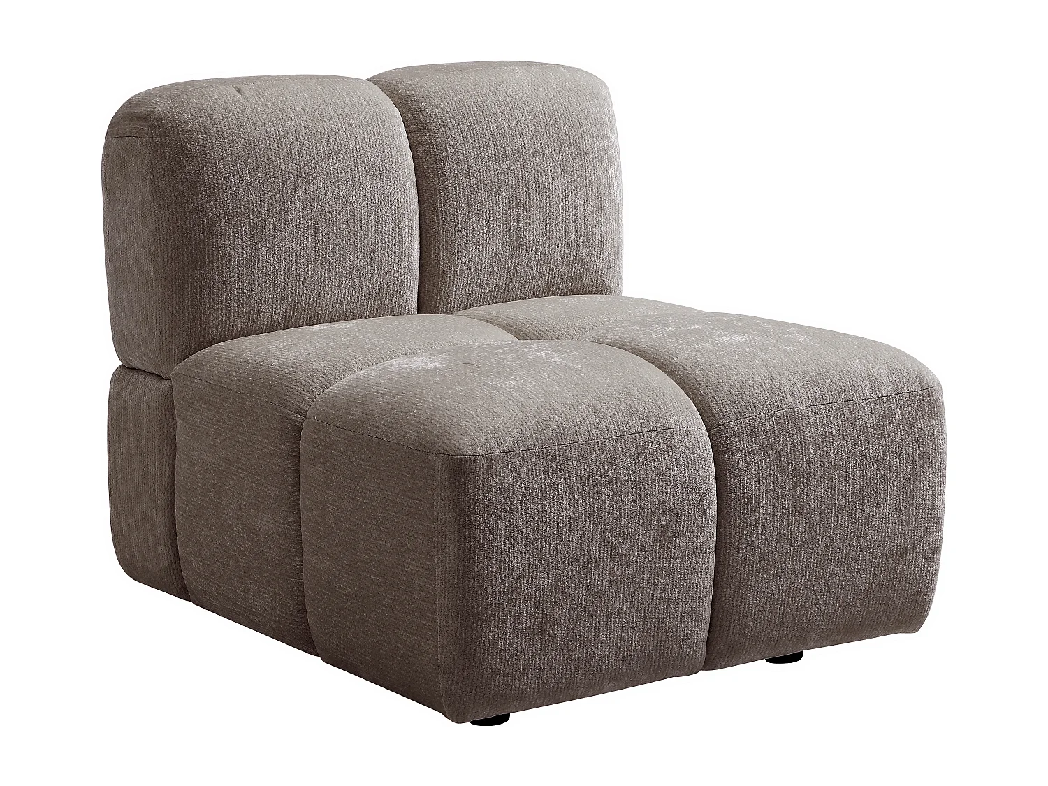 Fauteuil en tissu texturé taupe CARLIVI