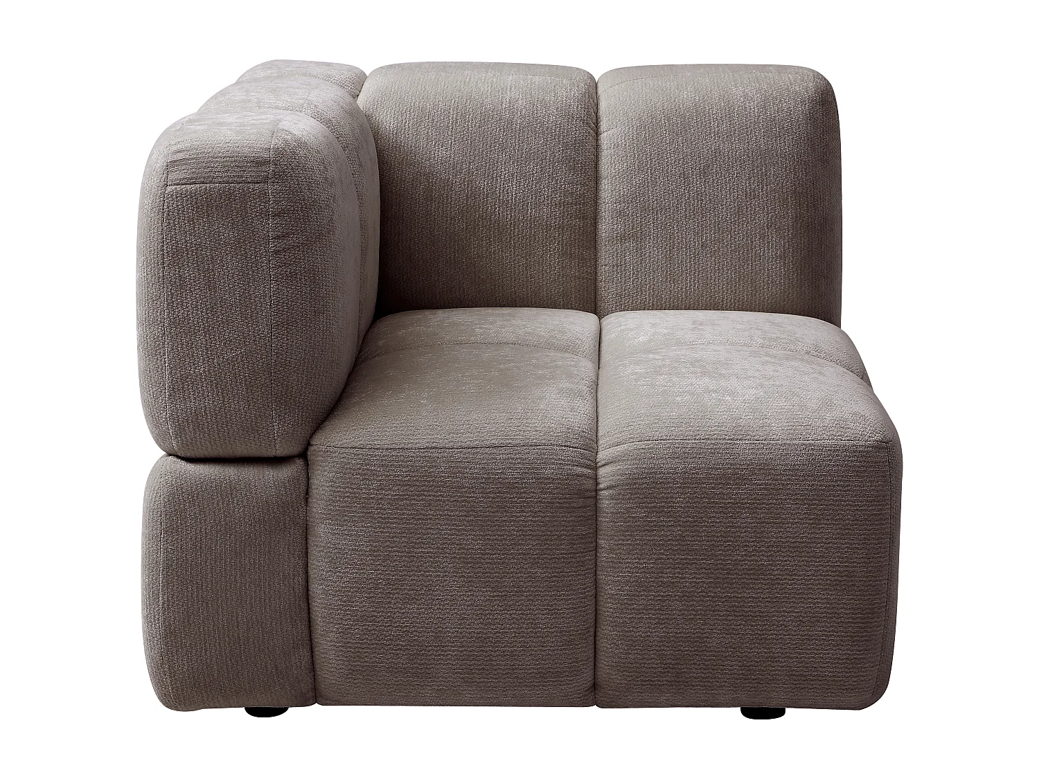 Fauteuil d'angle en tissu texturé taupe CARLIVI