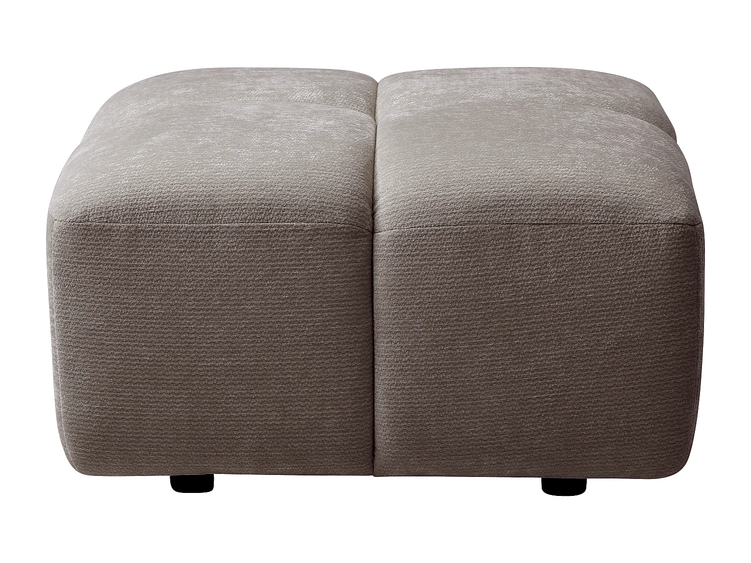 Pouf en tissu texturé taupe CARLIVI