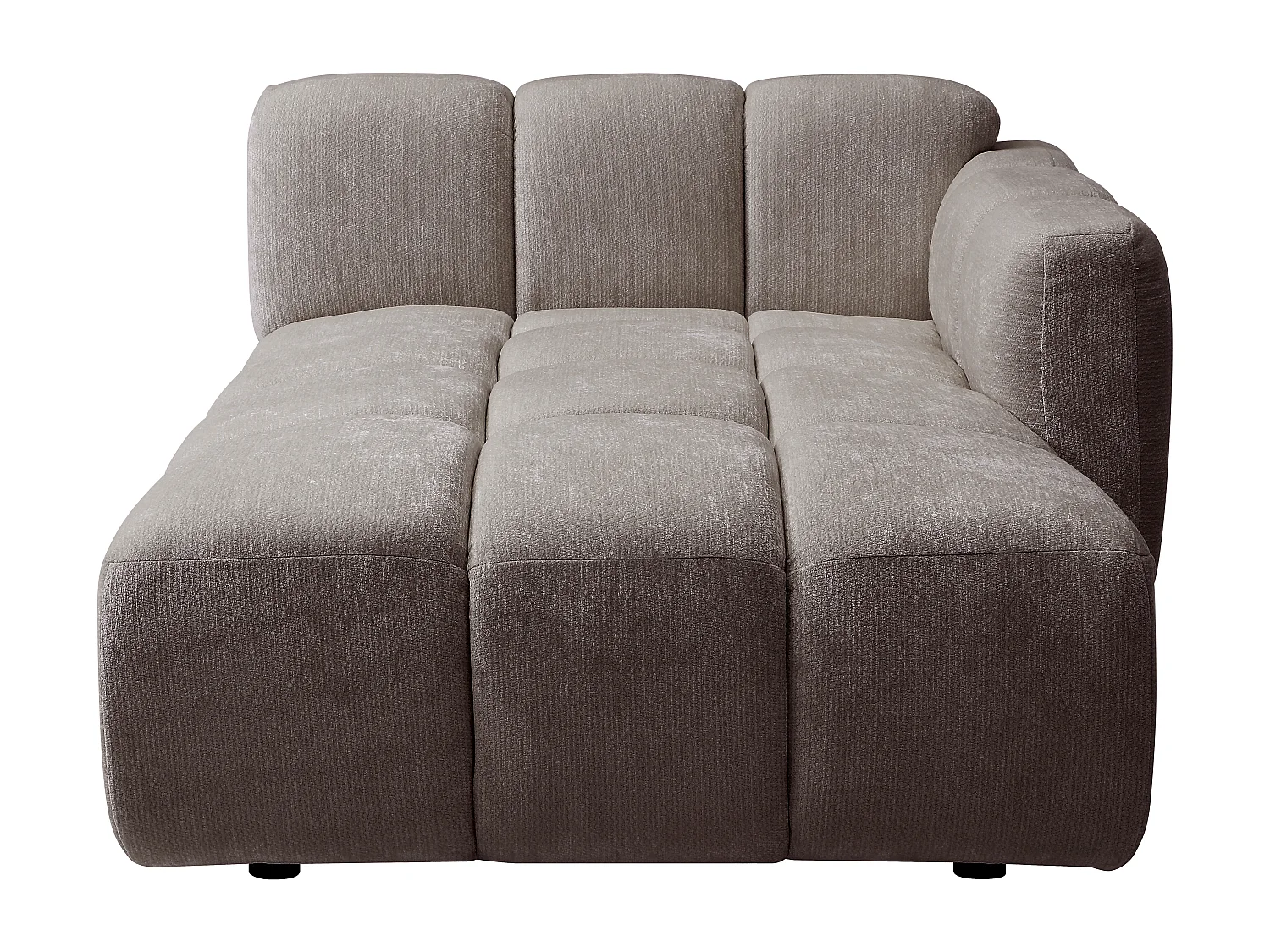 Chaise longue destra in tessuto testurizzato talpa - CARLIVI