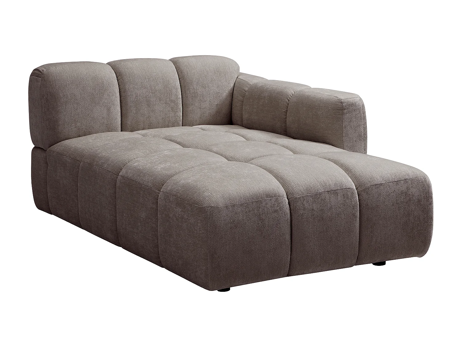 Chaise longue destra in tessuto testurizzato talpa - CARLIVI