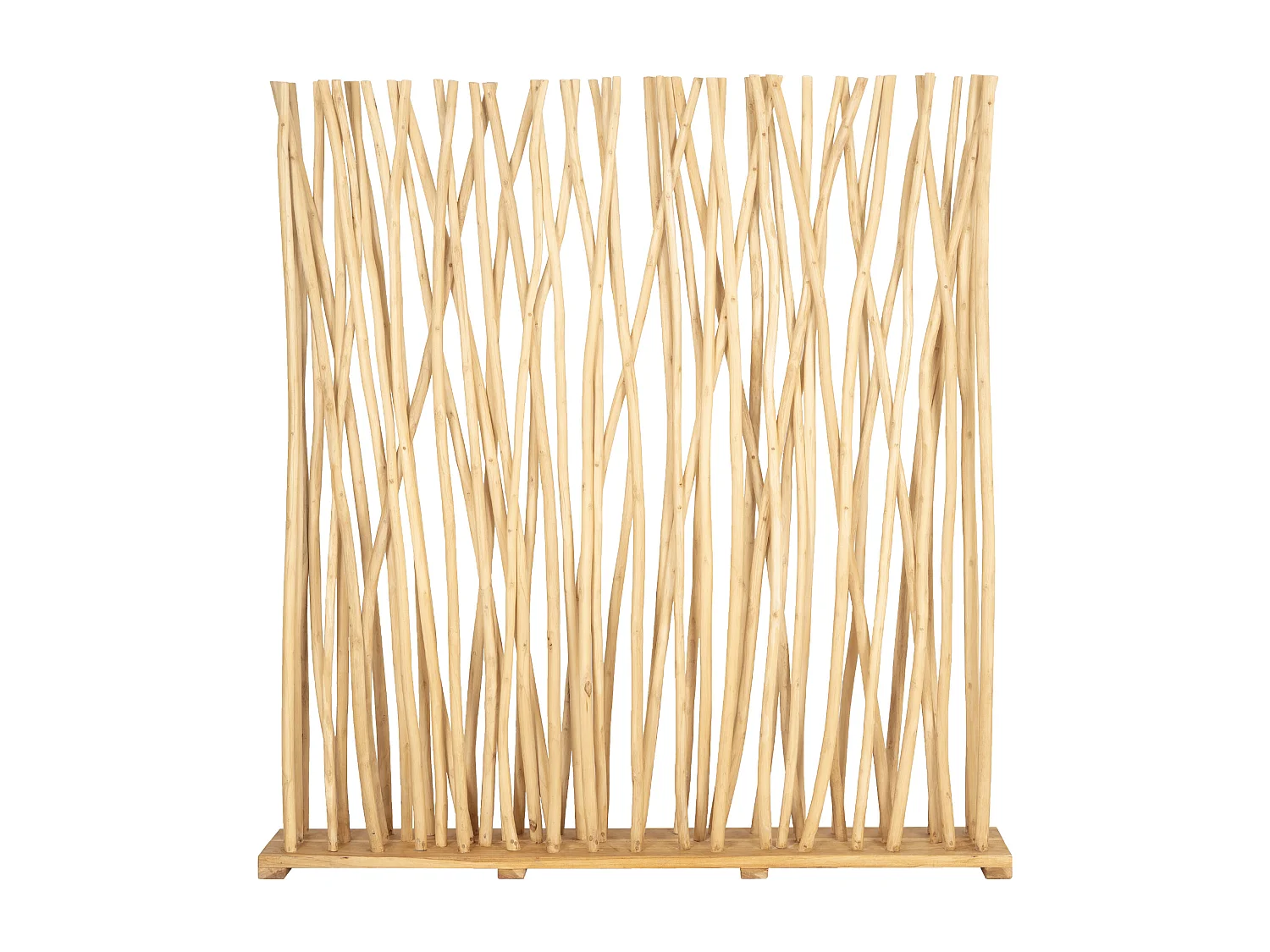 Séparateur de pièce en bois de teck - L. 170 x P. 25 x H. 180 cm - Naturel - GAYANA