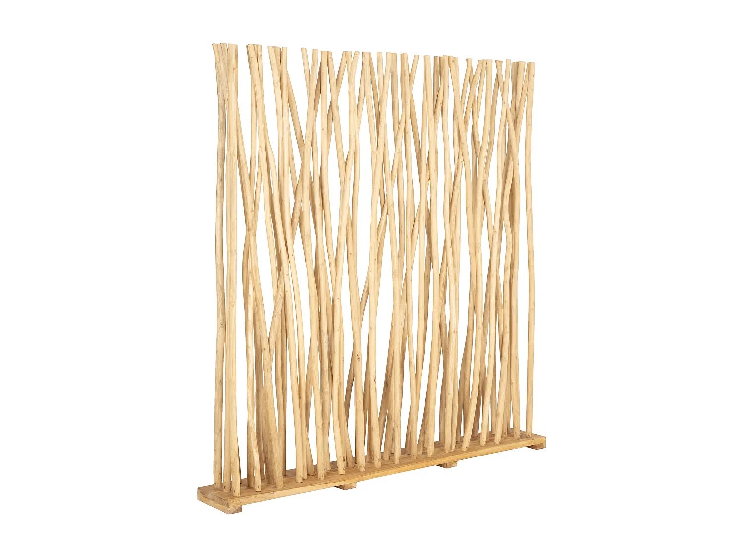 Séparateur de pièce en bois de teck - L. 170 x P. 25 x H. 180 cm - Naturel - GAYANA