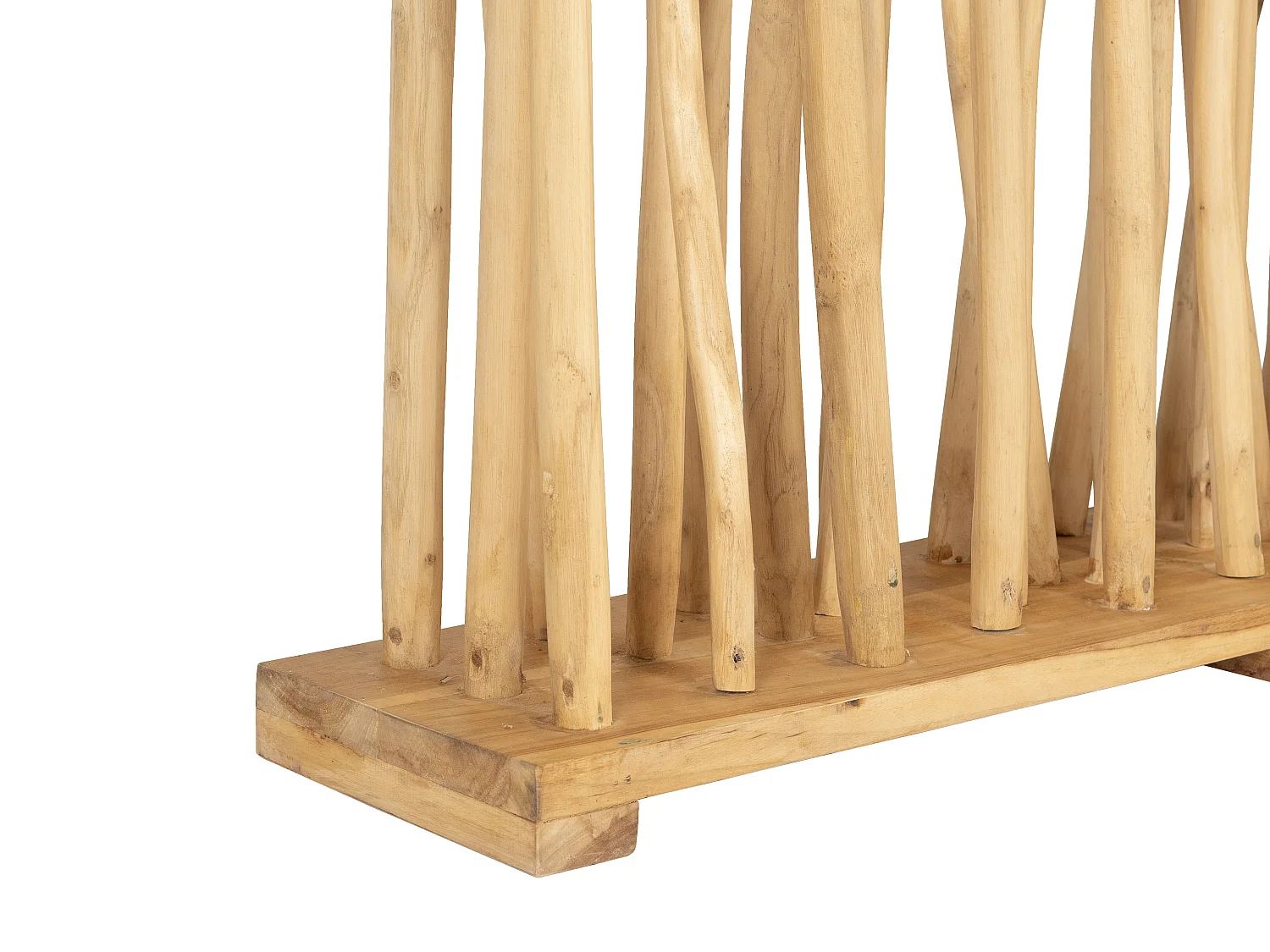 Séparateur de pièce en bois de teck - L. 170 x P. 25 x H. 180 cm - Naturel - GAYANA