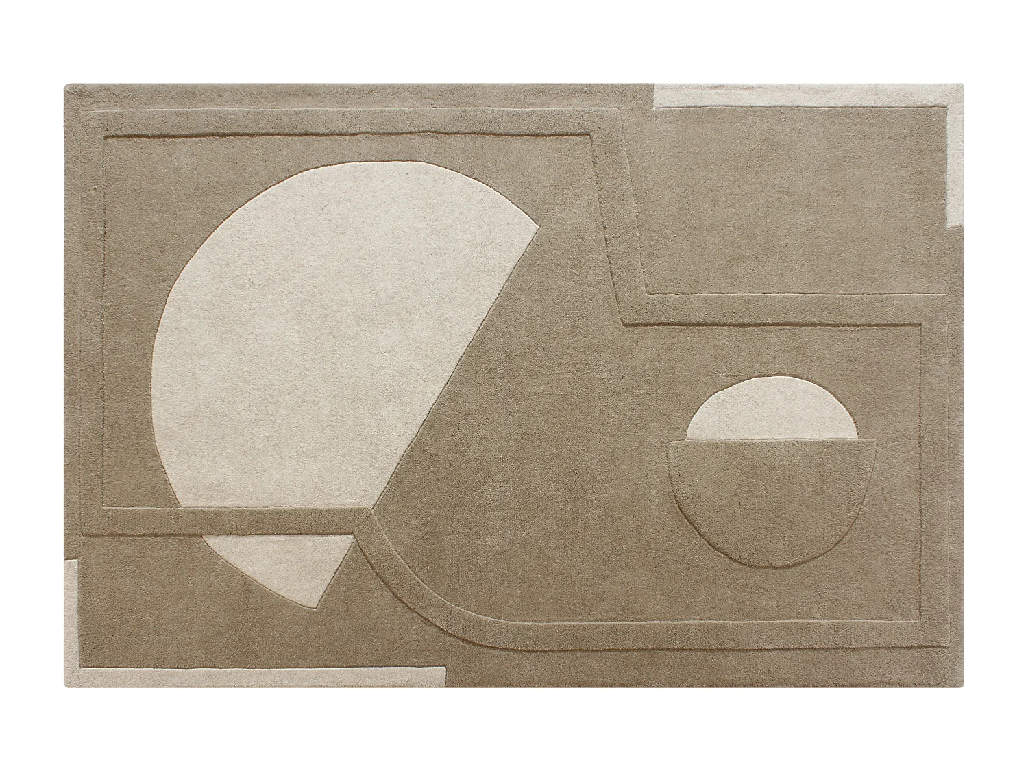 Tapis tufté en relief 100% laine - 160 x 230 cm - Beige - 2000g/m² - SELUNIA