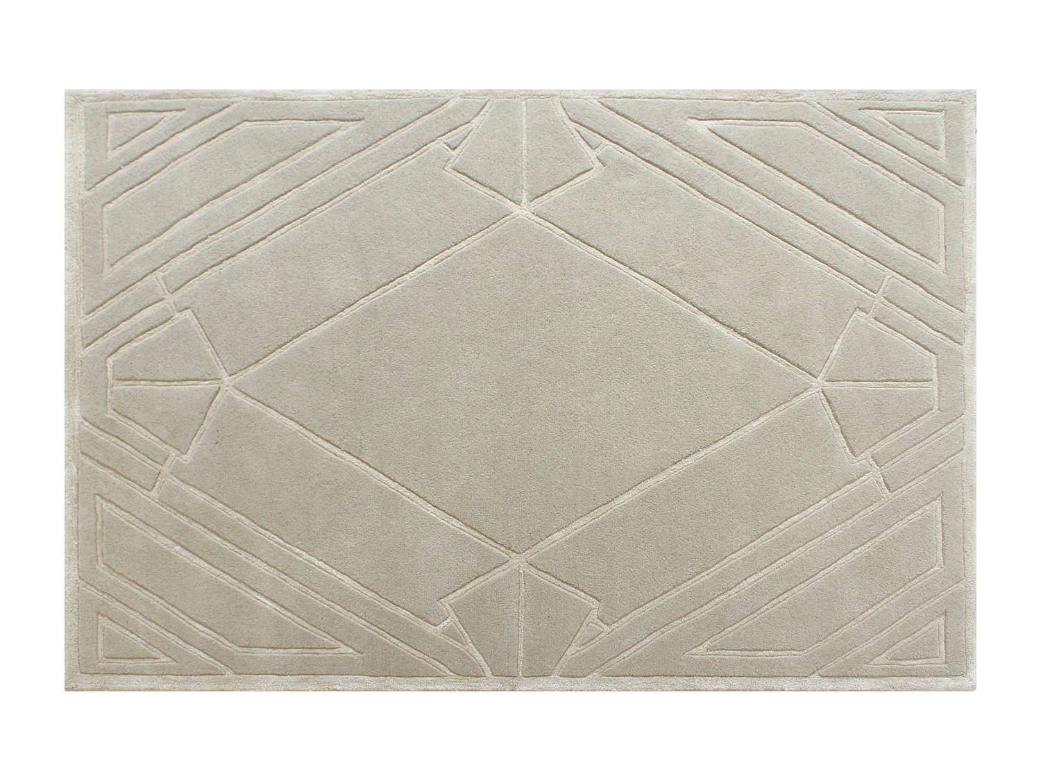Tapis tufté en relief en laine et viscose - 200 x 290 cm - Beige - 2500g/m² - OSMERA