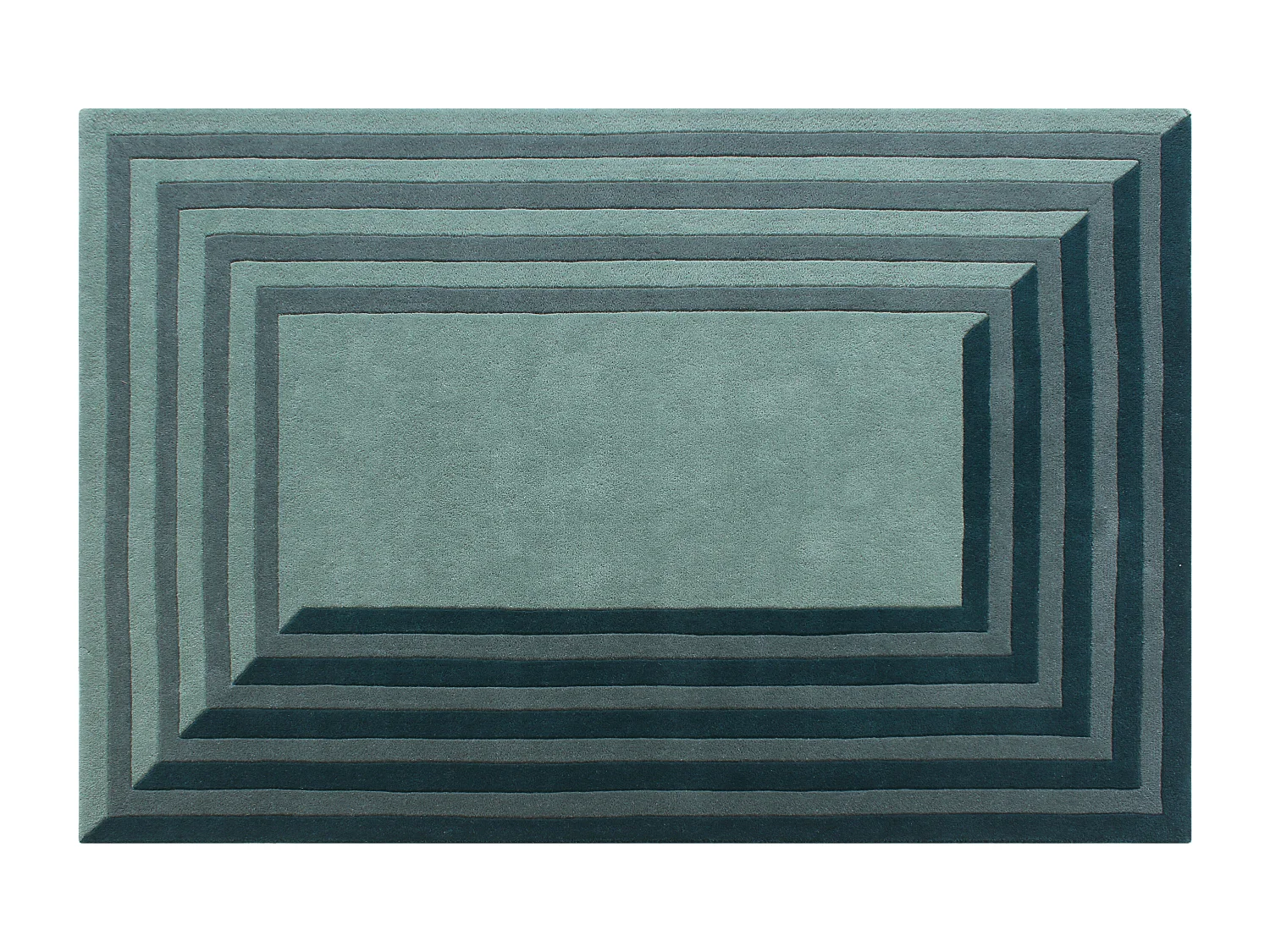 Tapis tufté 100% laine - 200 x 290 cm - Bleu canard - 2000g/m² - SILENE