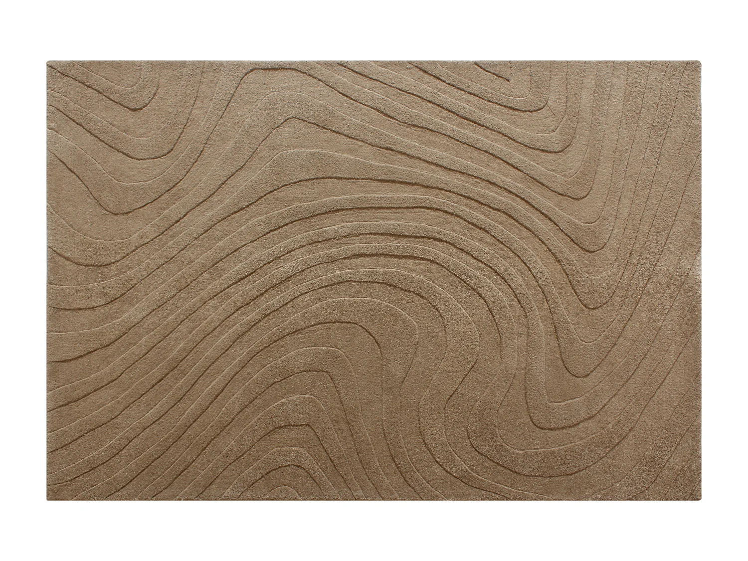 Tapis tufté 100% laine - 200 x 290 cm - Taupe - 2000g/m² - NOELIA