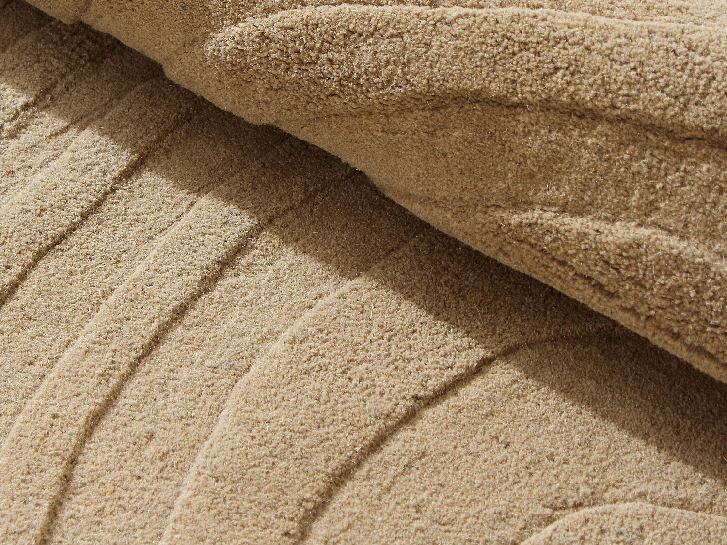 Tapis tufté 100% laine - 200 x 290 cm - Taupe - 2000g/m² - NOELIA