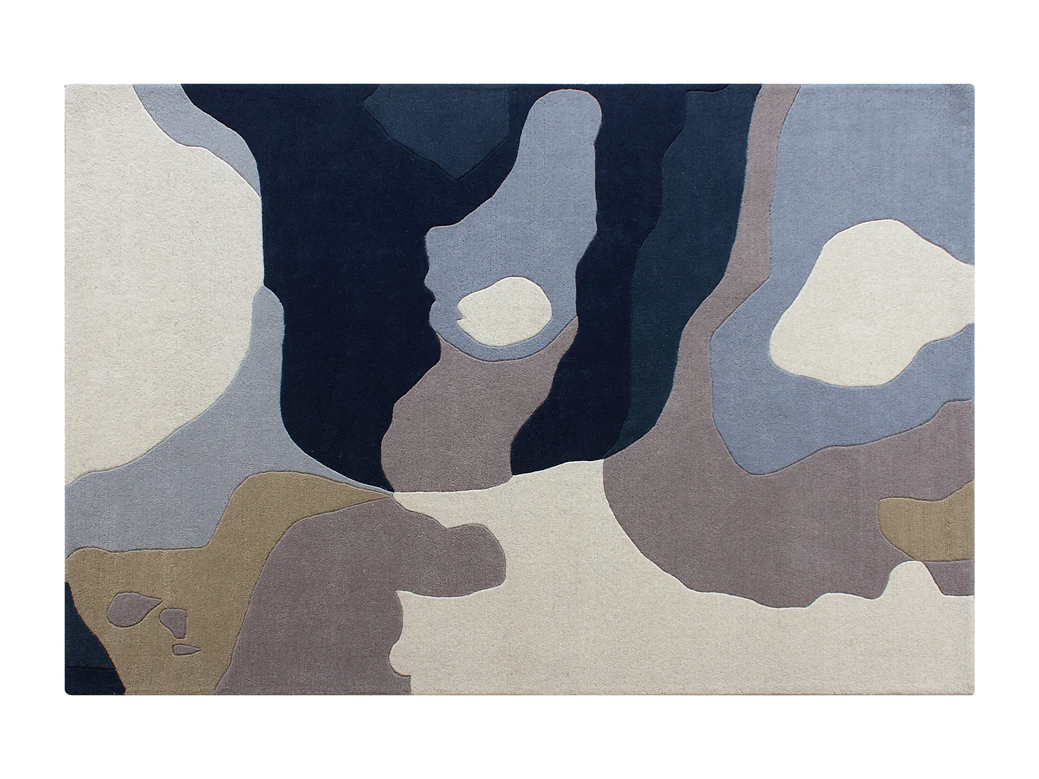 Tapis tufté 100% laine à motifs abstraits - 200 x 290 cm - Multicolore - 2400g/m² - ELINA