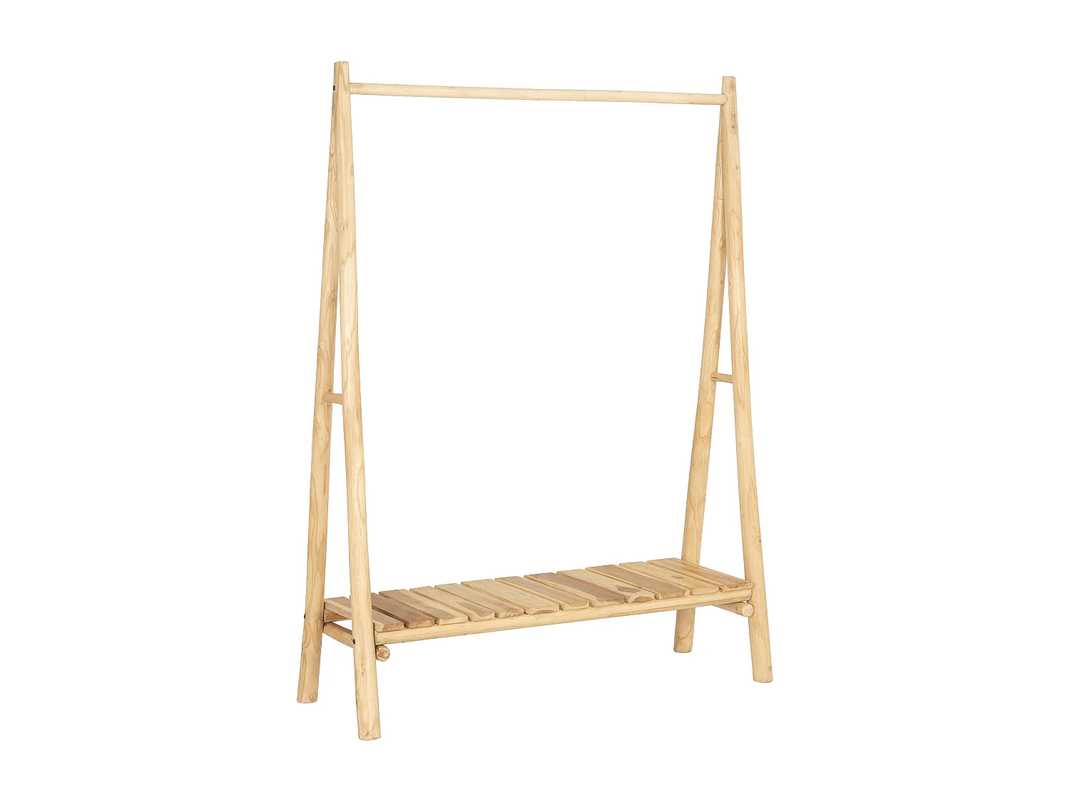 Portant à vêtements – Bois de teck – L118 cm – Coloris : Naturel clair - CALERINO
