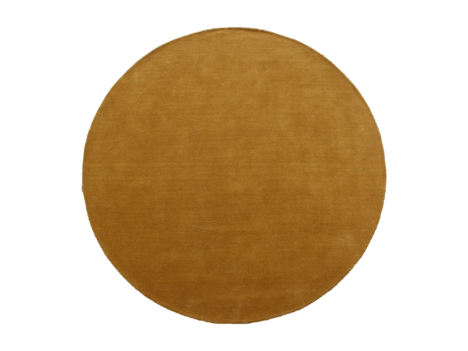 Tapis rond 100% laine tissé à la main - D. 200 cm - Ocre - 1800g/m² - SELINA