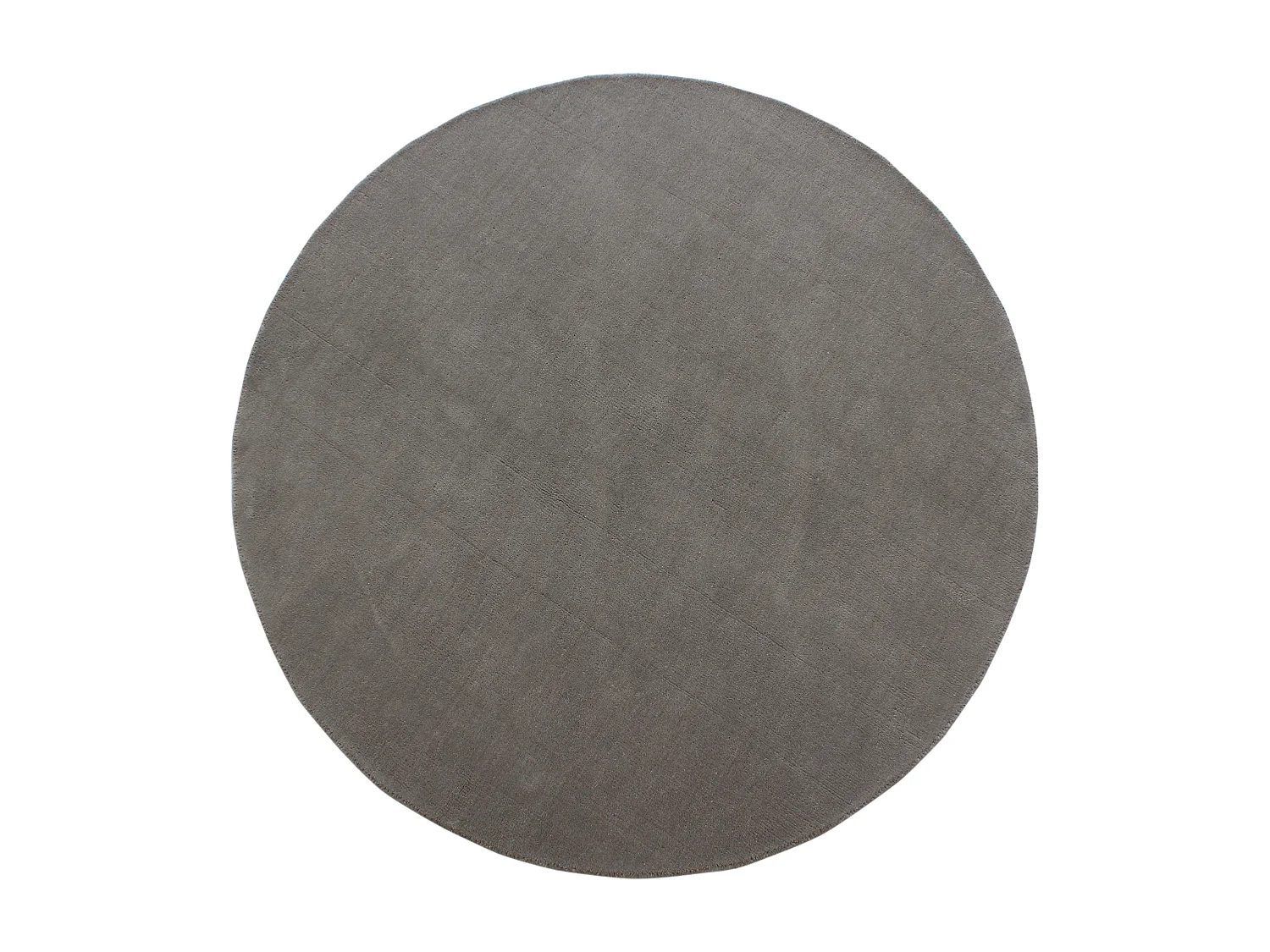 Tapis rond 100% laine tissé à la main - D. 200 cm - Taupe - 1800g/m² - SELINA