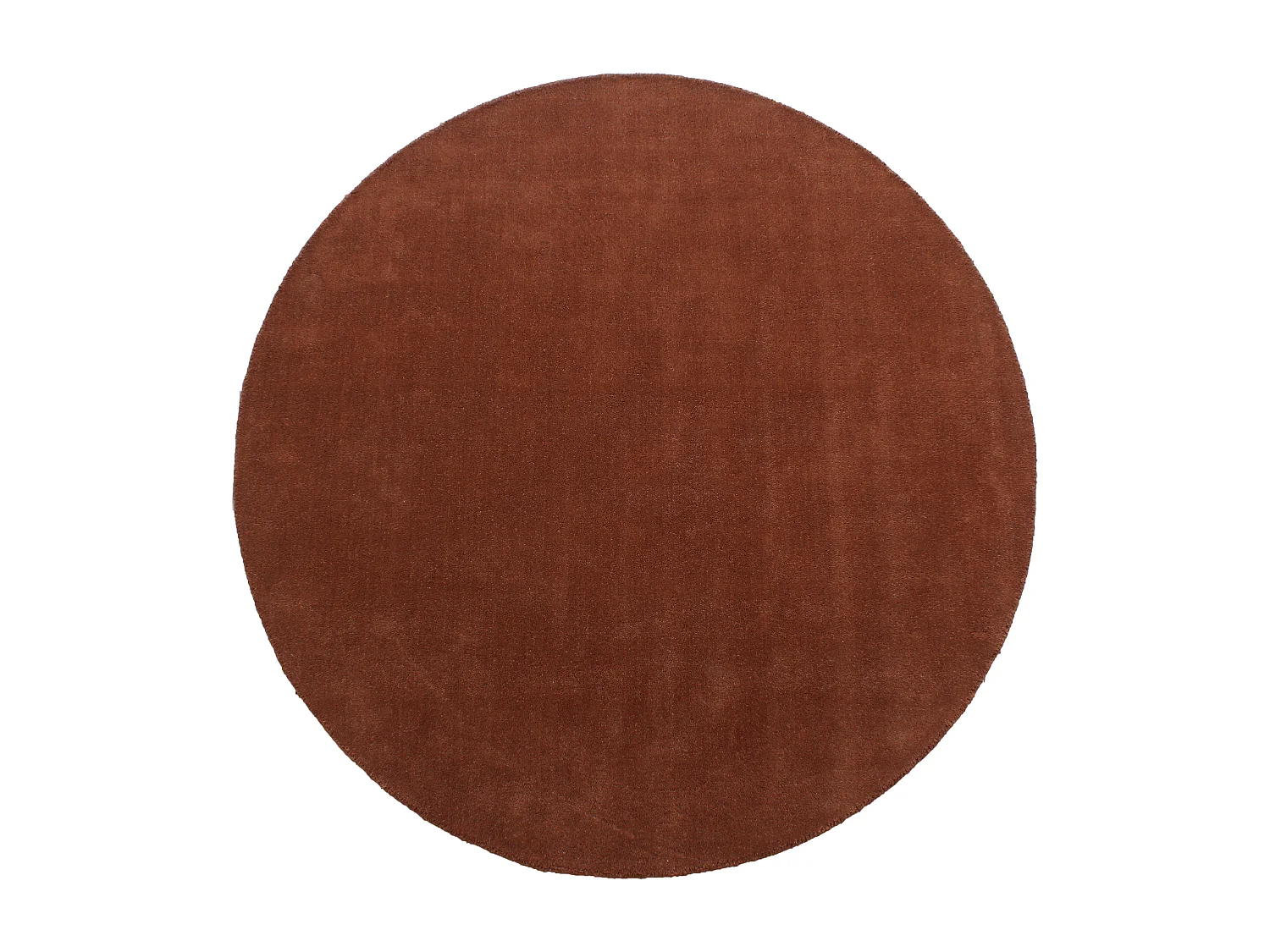 Tapis rond 100% laine tissé à la main - D. 200 cm - Terracotta - 1800g/m² - SELINA