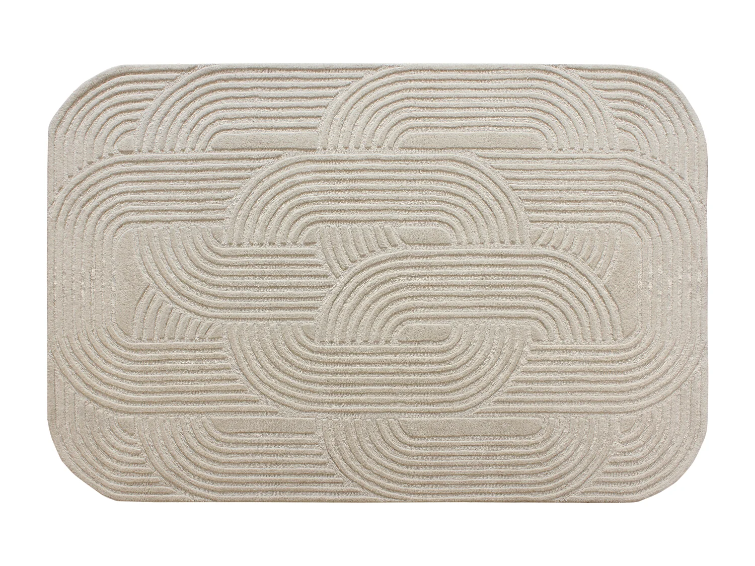 Tapis tufté 100% laine - 200 x 290 cm - Beige - 2200g/m² - ARANEL