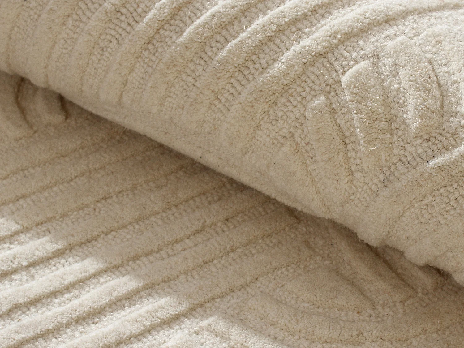 Tapis tufté 100% laine - 160 x 230 cm - Beige - 2200g/m² - ARANEL