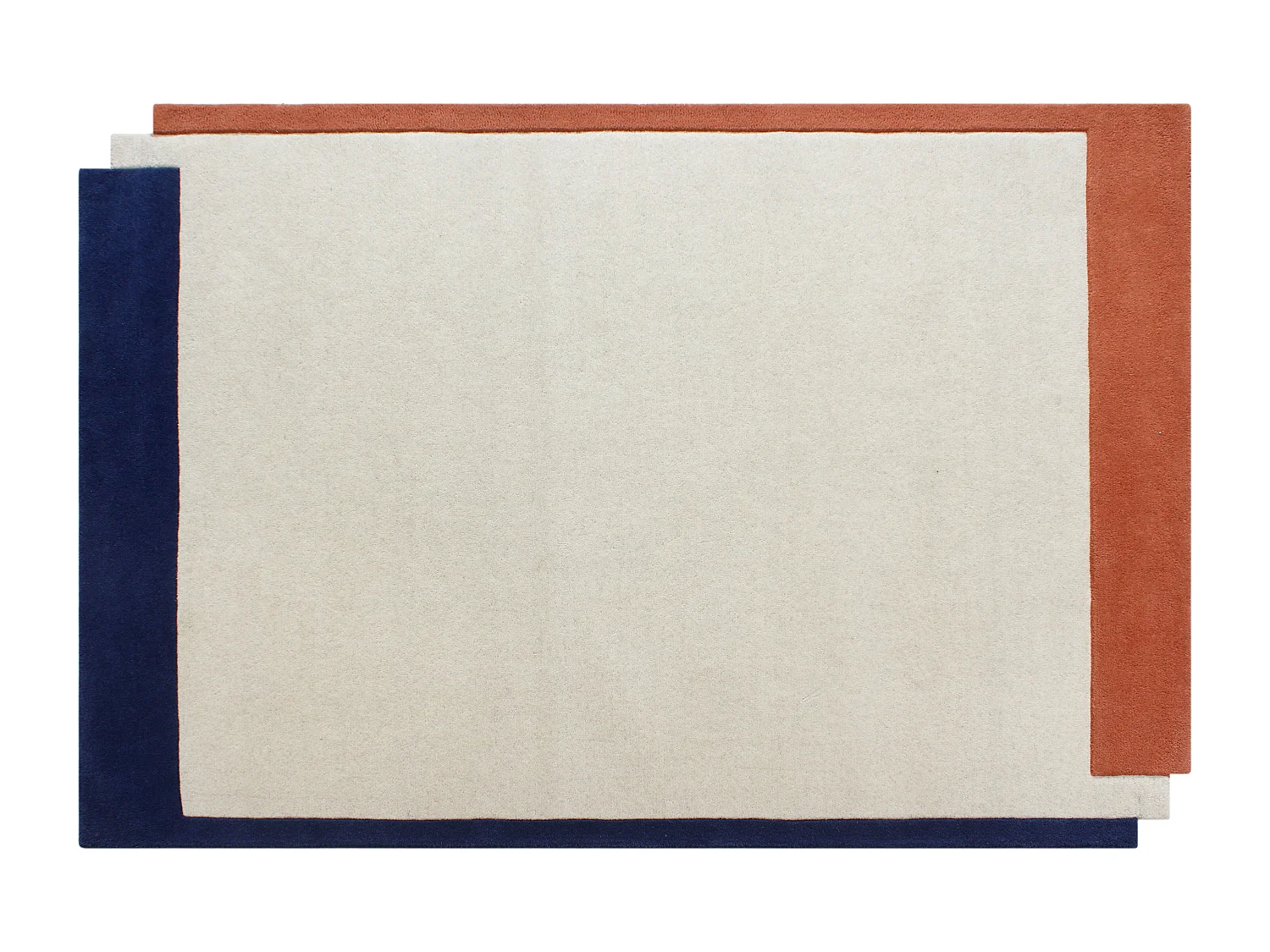 Tapis tufté 100% laine - 200 x 290 cm - Beige, terracotta et bleu foncé - 2200g/m² - MARISA