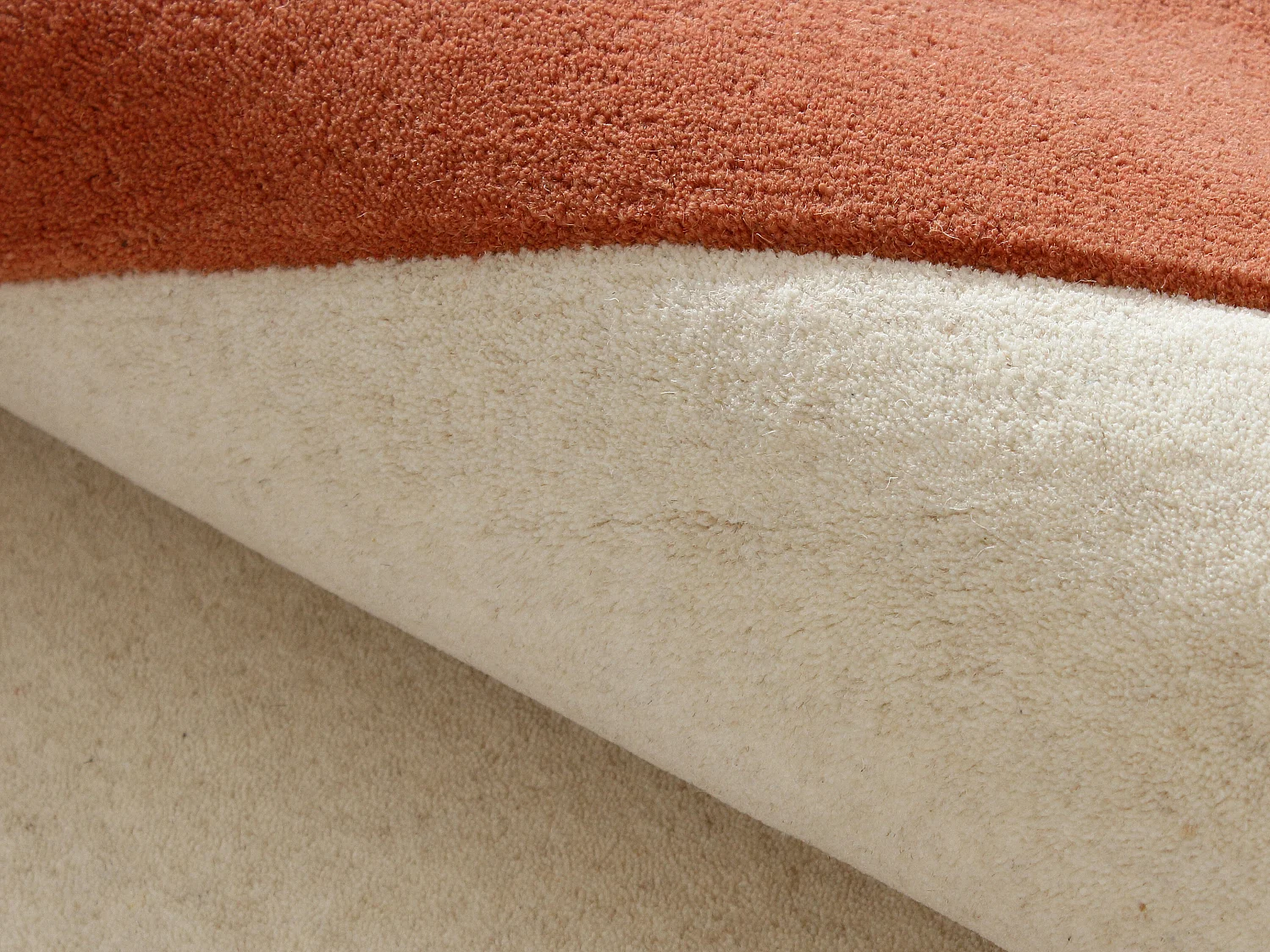 Tapis tufté 100% laine - 160 x 230 cm - Beige, terracotta et bleu foncé - 2200g/m² - MARISA