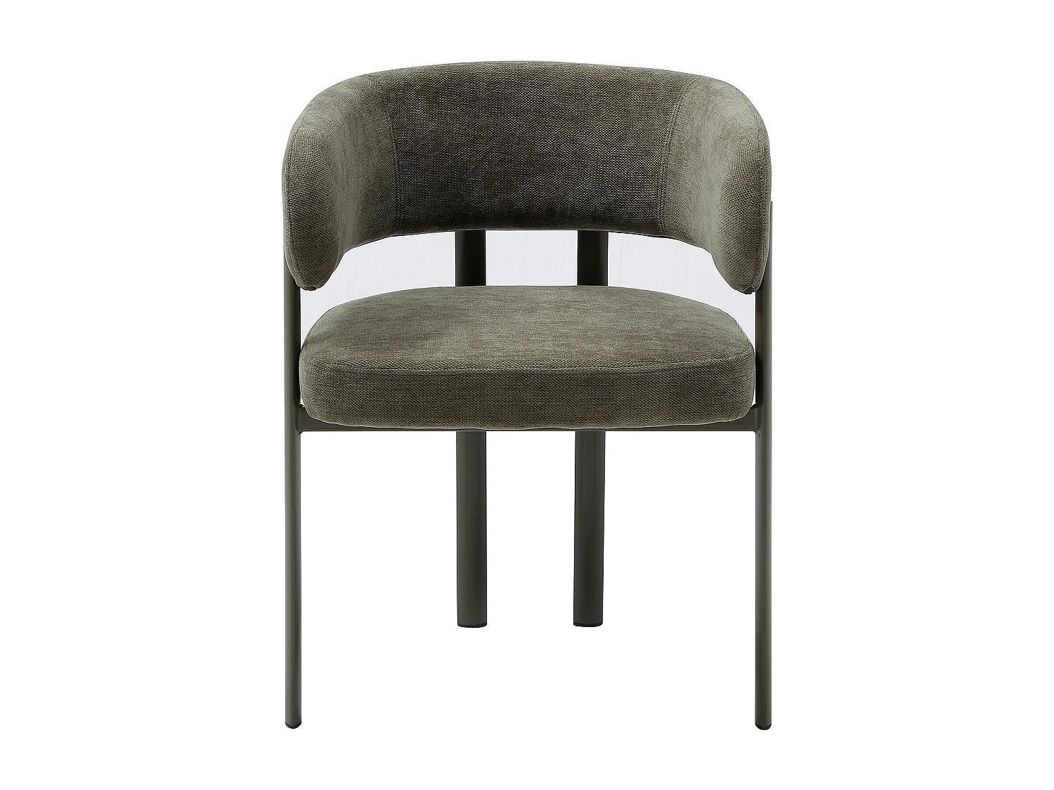 Lot de 2 chaises en tissu et métal - Vert - CIBARO