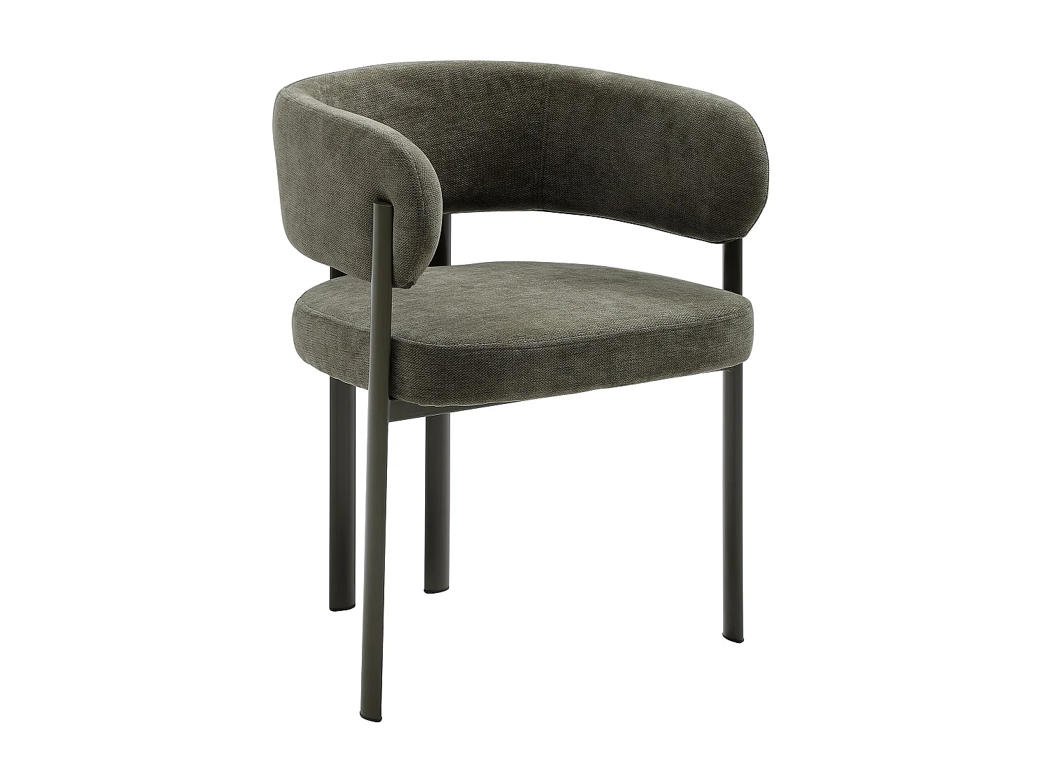 Lot de 2 chaises en tissu et métal - Vert - CIBARO