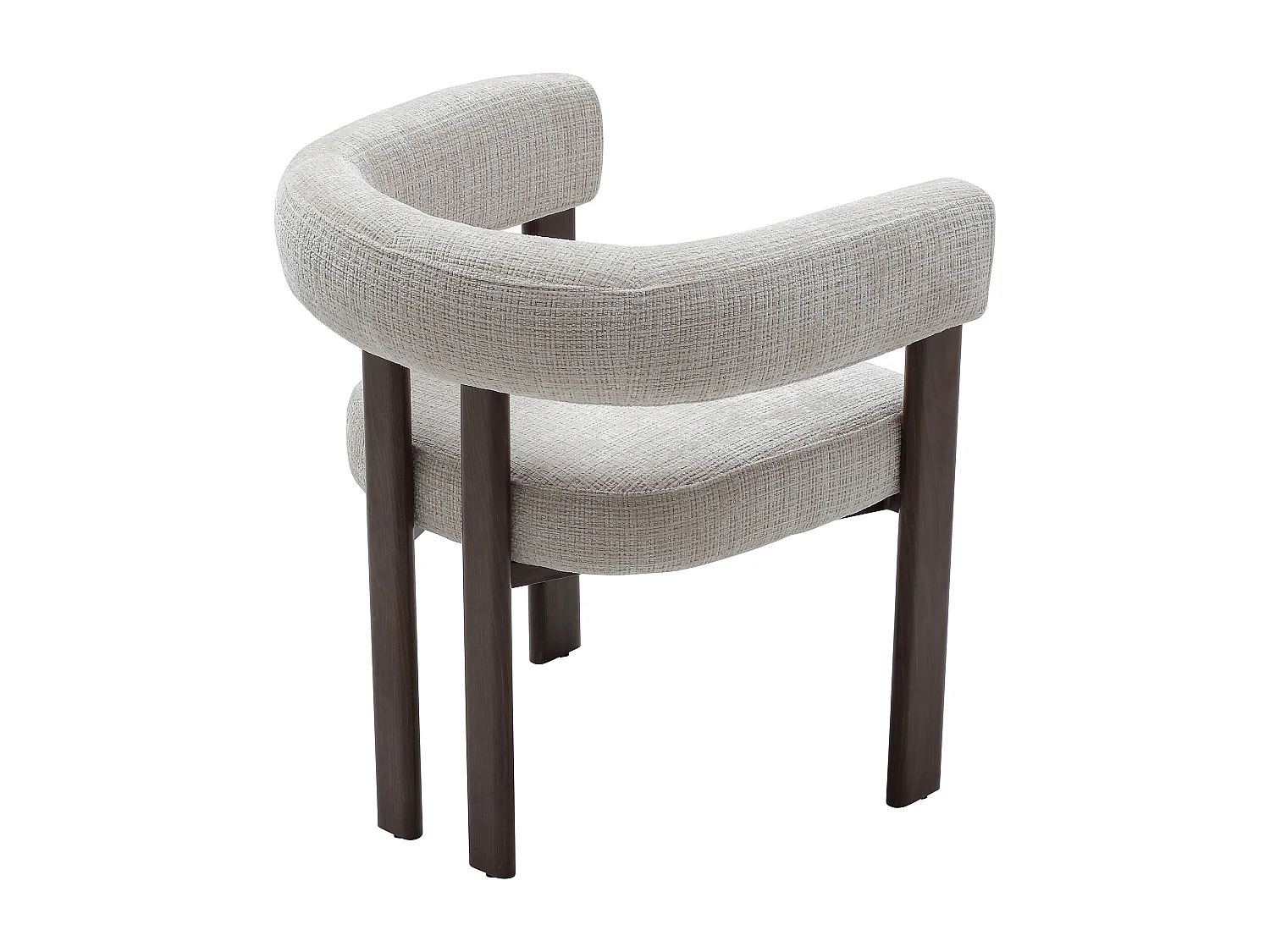 Lot de 2 chaises en tissu texturé et métal effet bois - Beige et naturel foncé - VOLOSKA