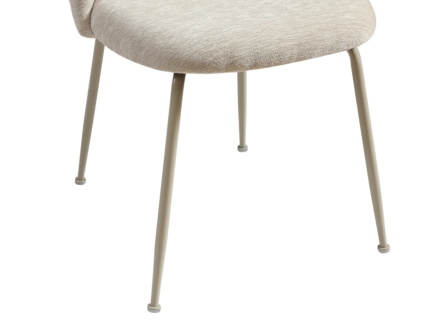 Lot de 2 chaises en tissu texturé et métal - Beige - MELBOURNE