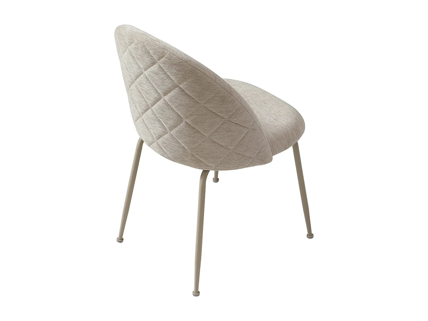Lot de 2 chaises en tissu texturé et métal - Beige - MELBOURNE