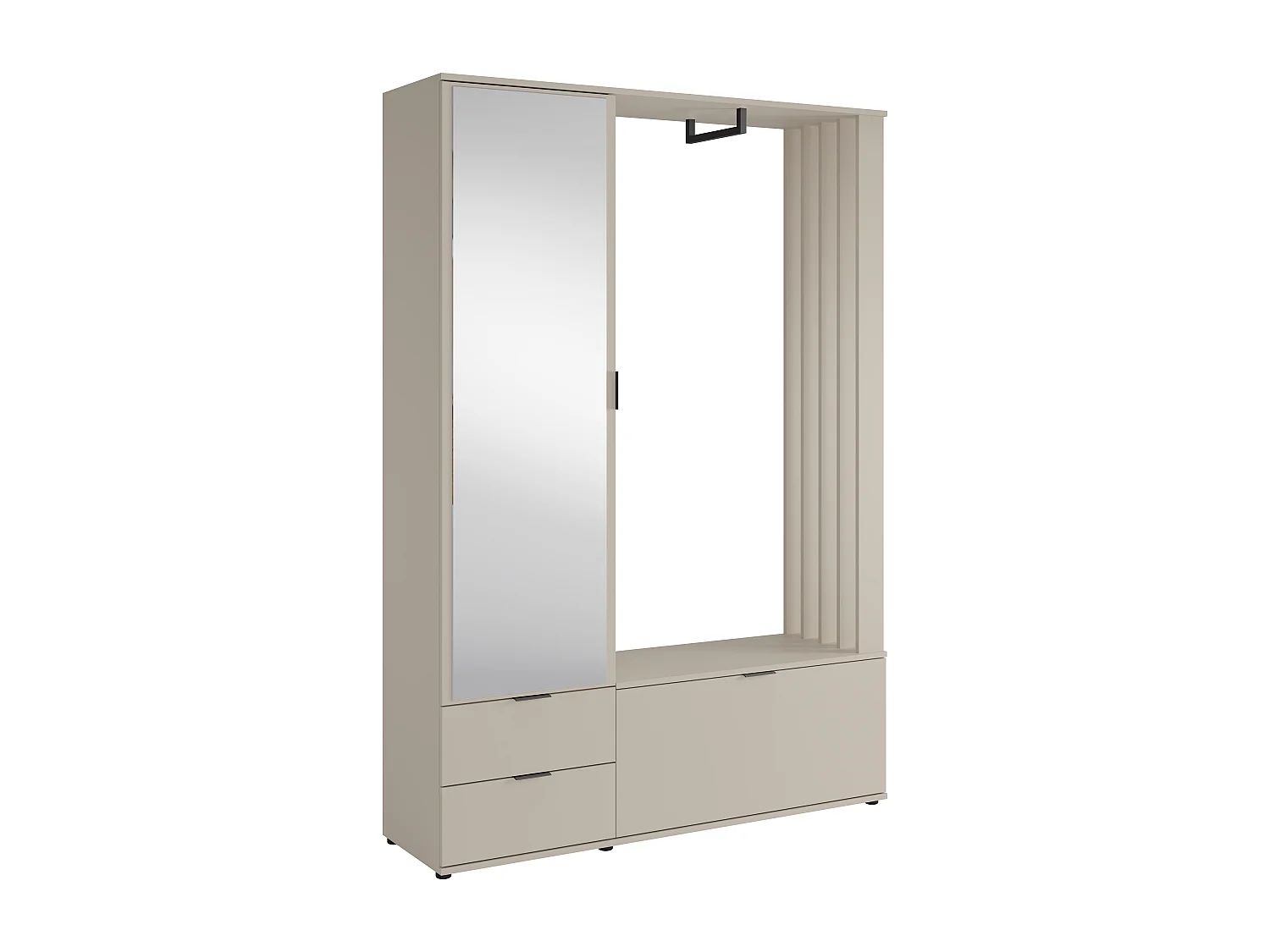 Vestiaire avec rangements et penderie - Beige - CEDRELA