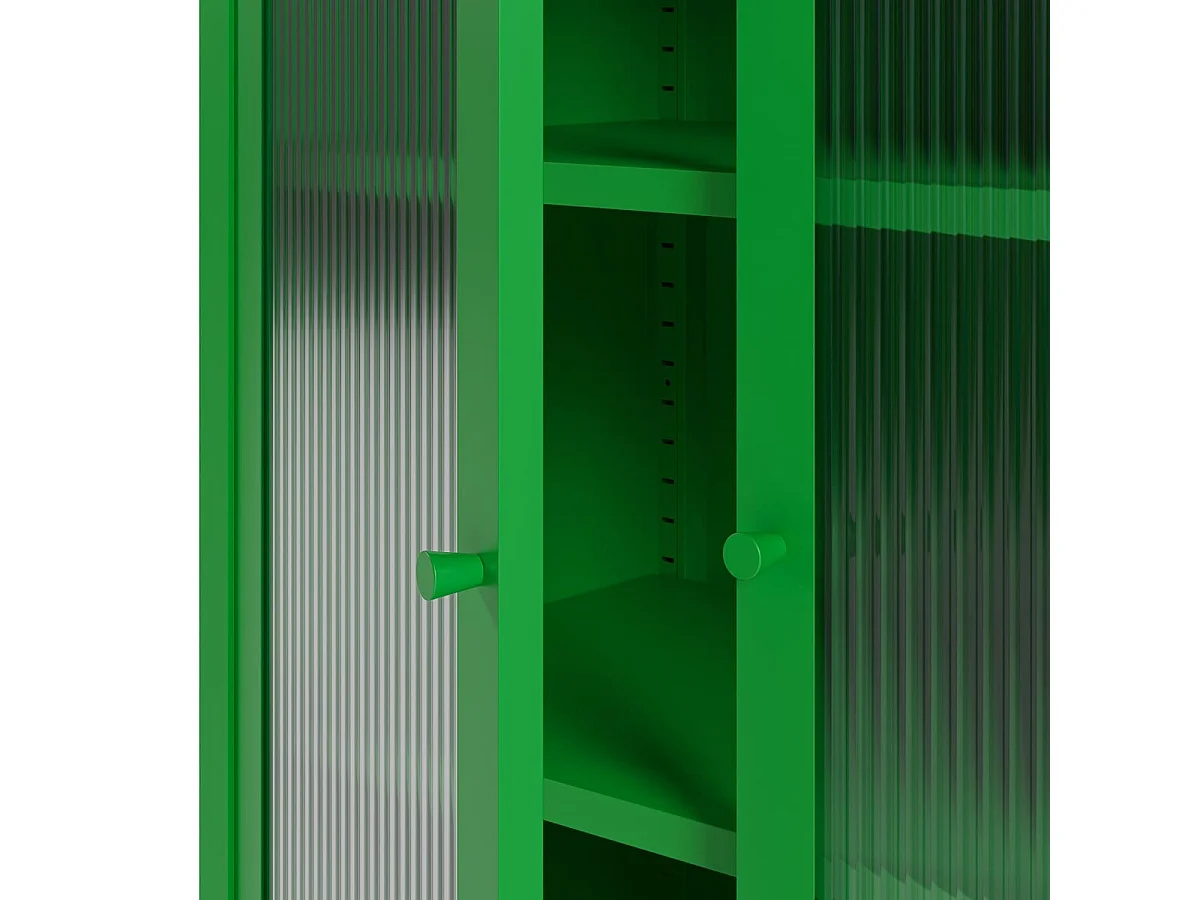 Buffet 2 portes en métal vert électrique 70 cm - Ysia