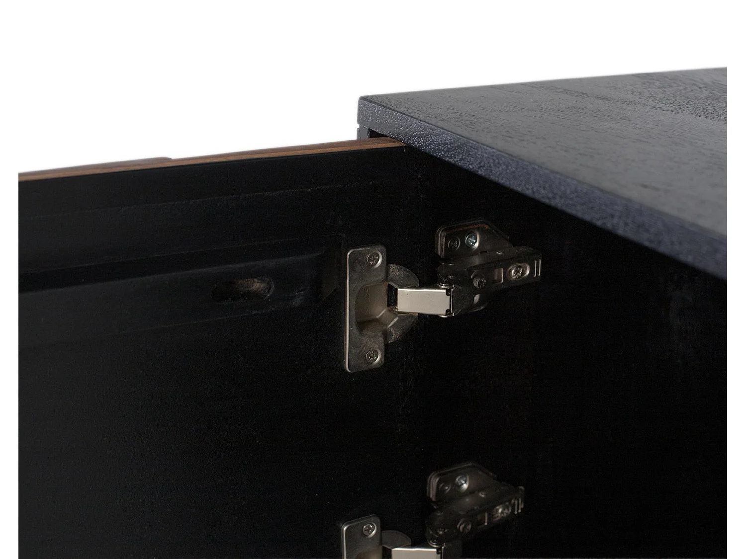 Nachttisch aus Mangoholz und Sheesam mit dreidimensionalem Effekt