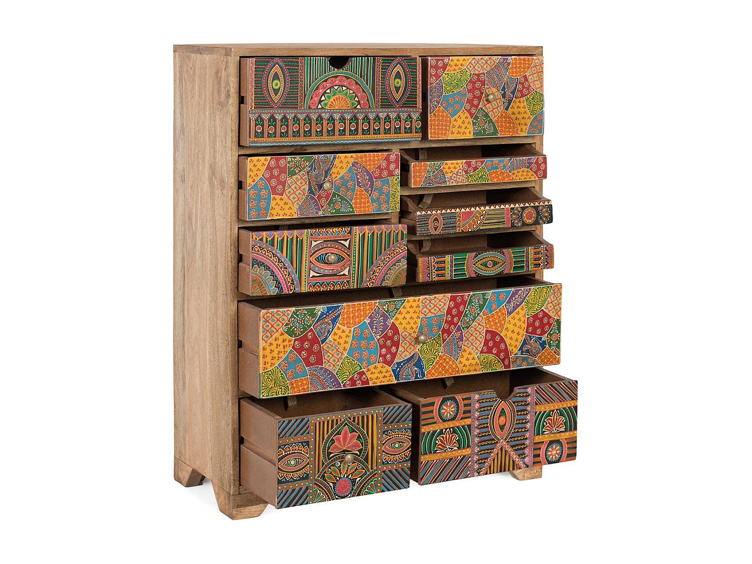 Hohes Sideboard aus massivem Mangoholz 90 cm hoch