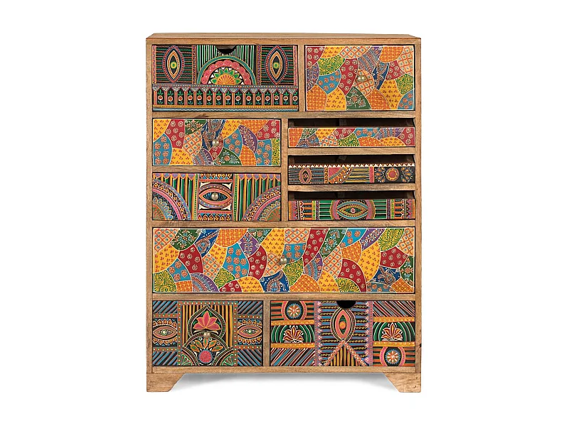 Hohes Sideboard aus massivem Mangoholz 90 cm hoch