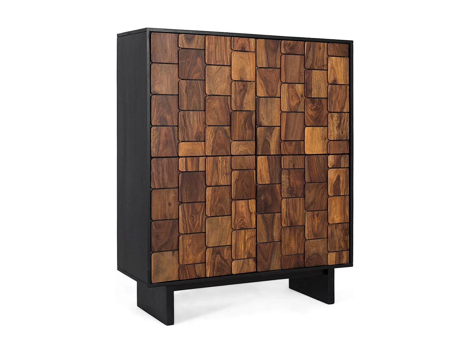 Barschrank aus massivem Mangoholz und Sheezam-3D-Effekt