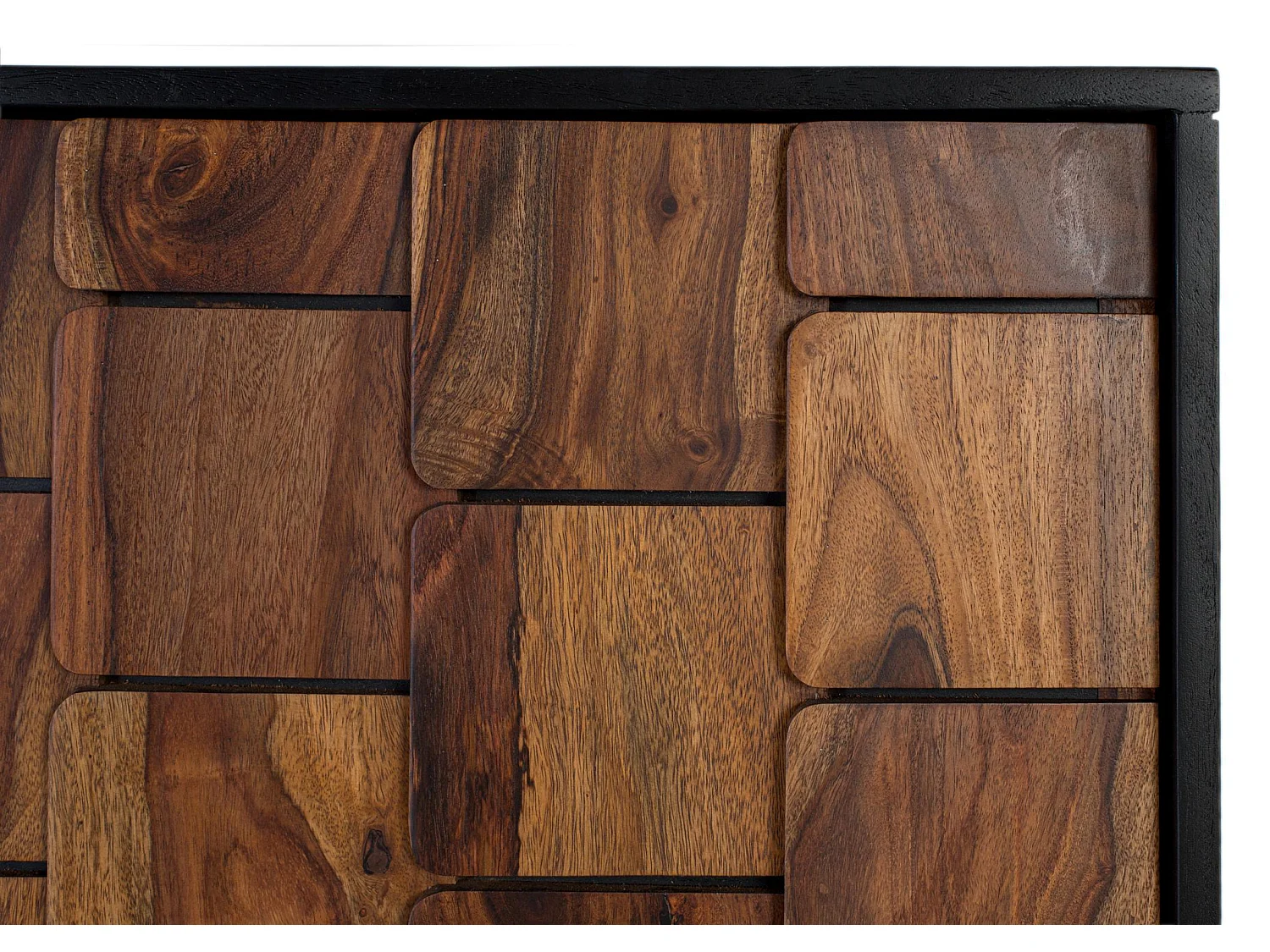 Barschrank aus massivem Mangoholz und Sheezam-3D-Effekt