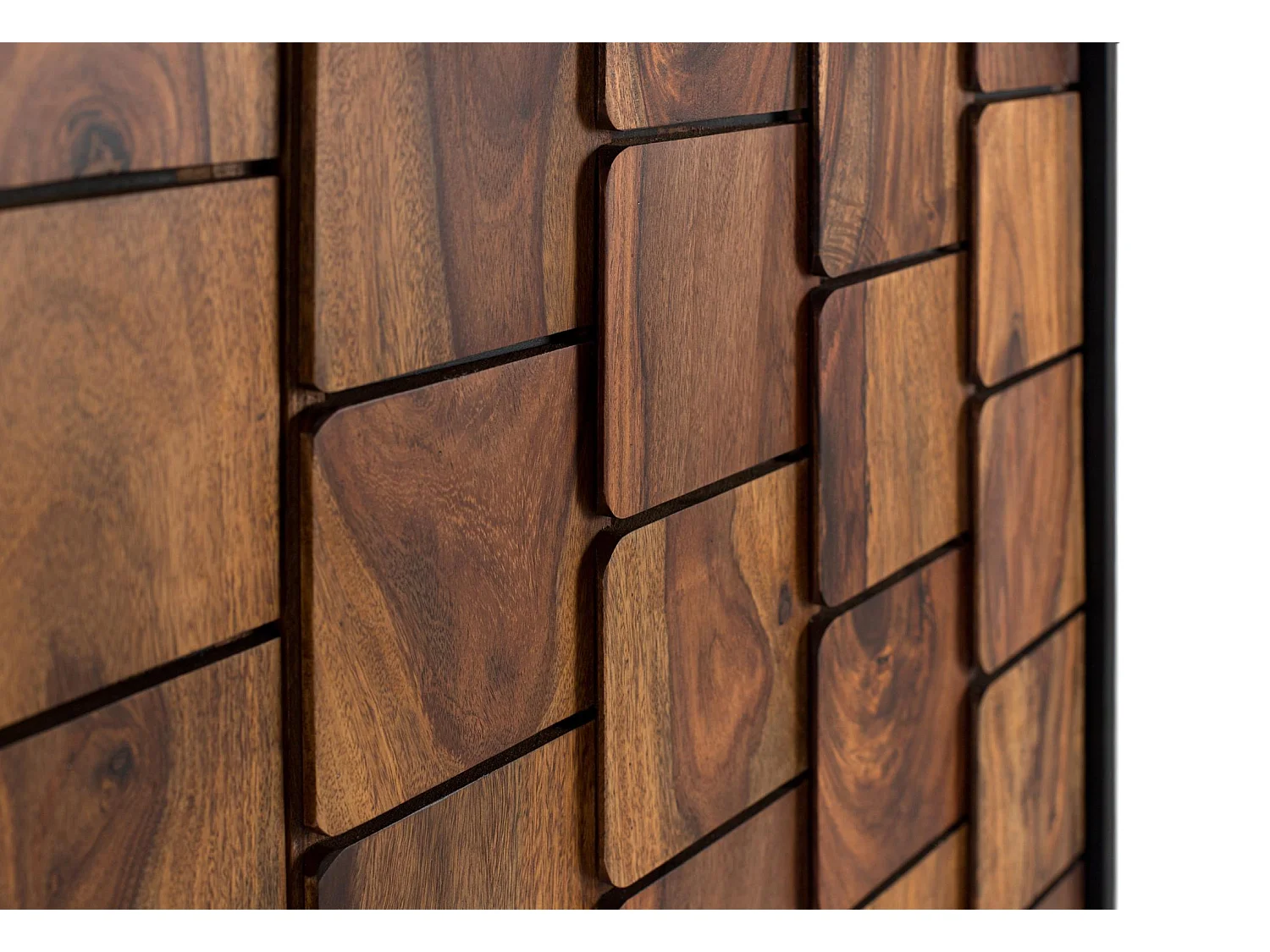 Barschrank aus massivem Mangoholz und Sheezam-3D-Effekt