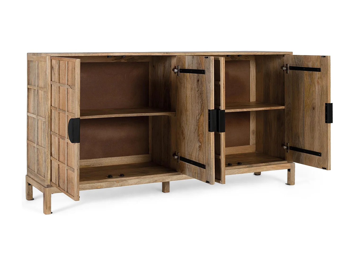 Aparador cuatro puertas fabricado en madera maciza de mango 175 cm