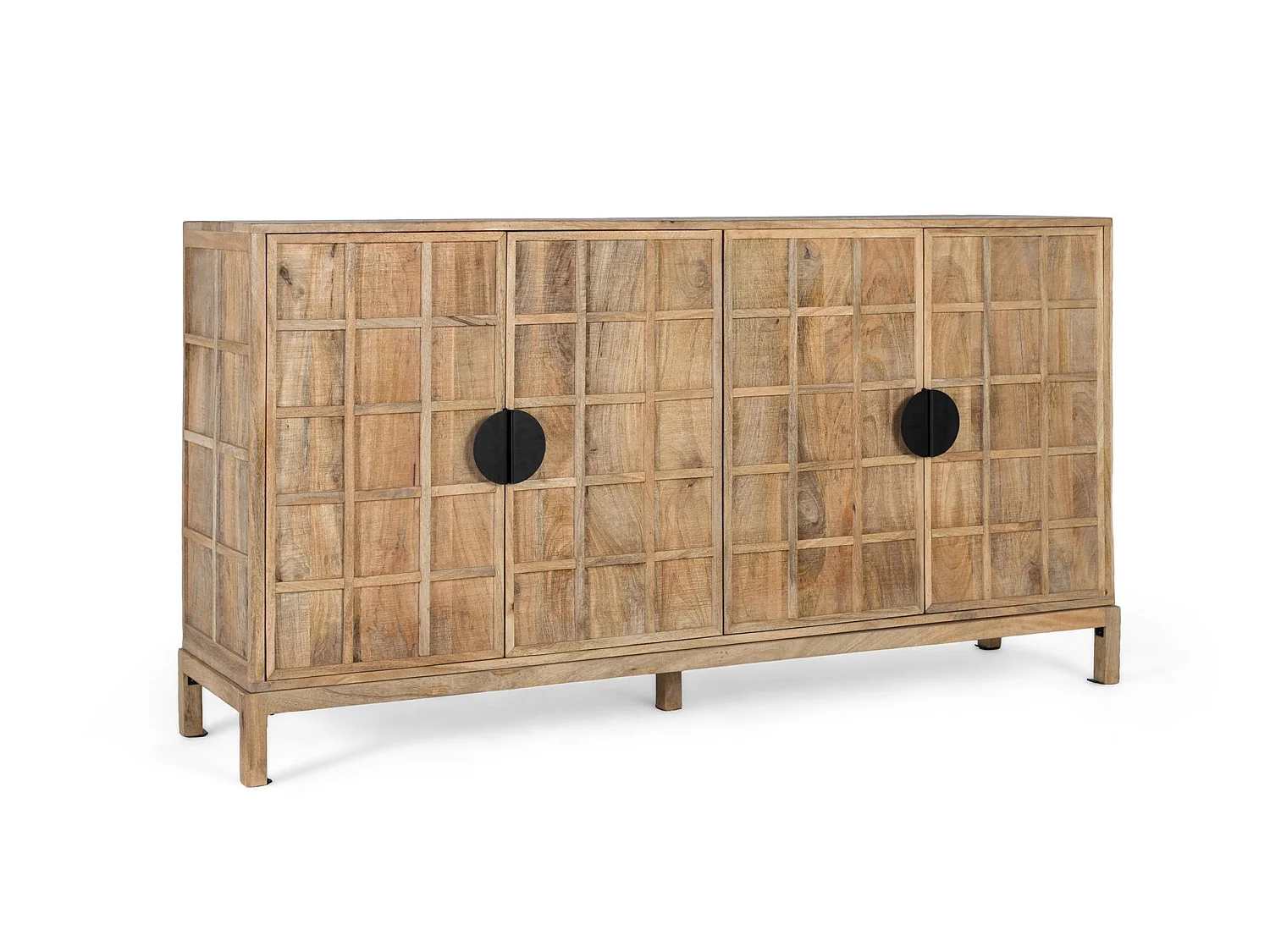 Dressoir van mangohout in Japandi-stijl - 91x175x41