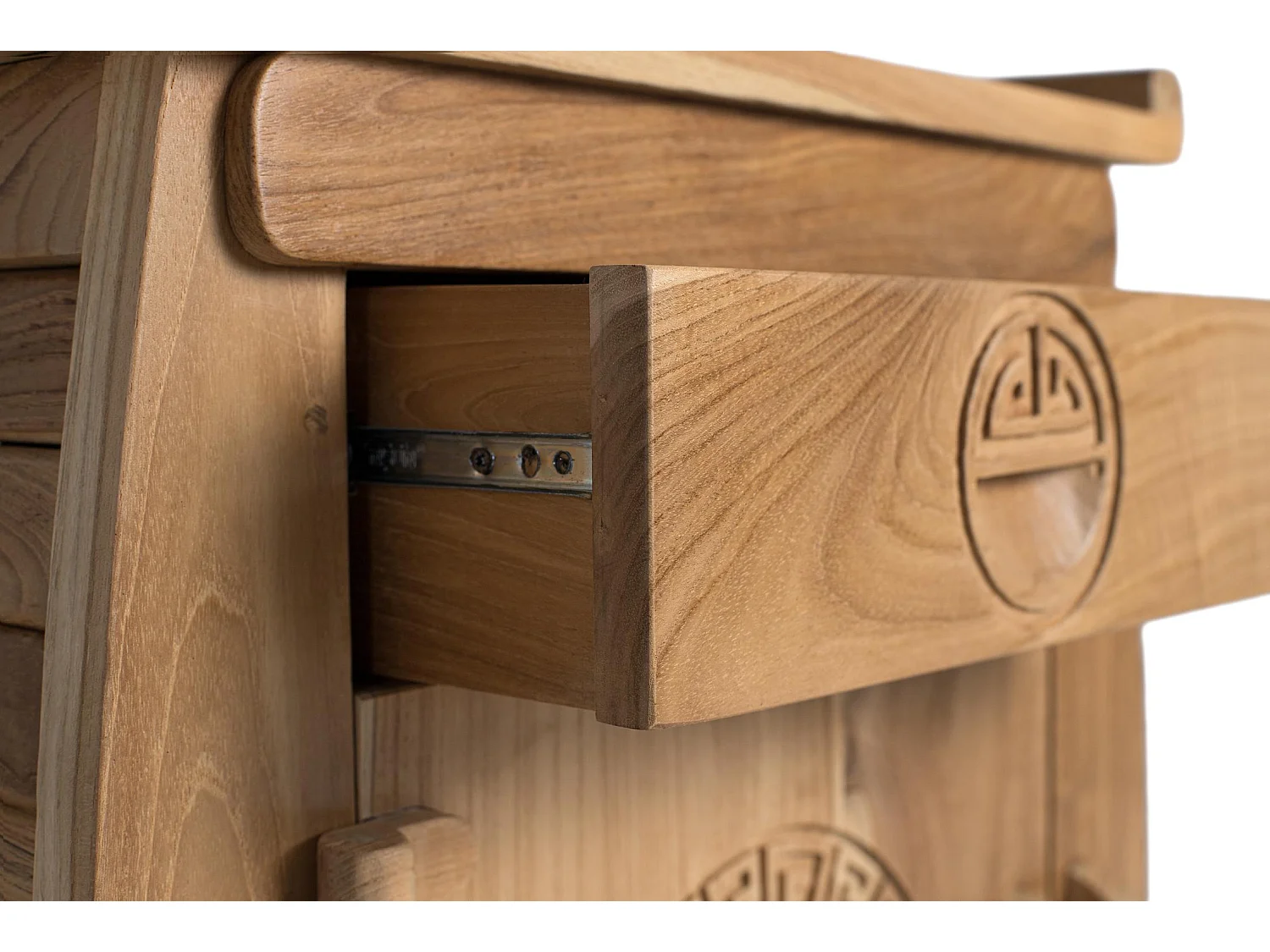 Nachttisch aus massivem Teakholz 60 cm hoch