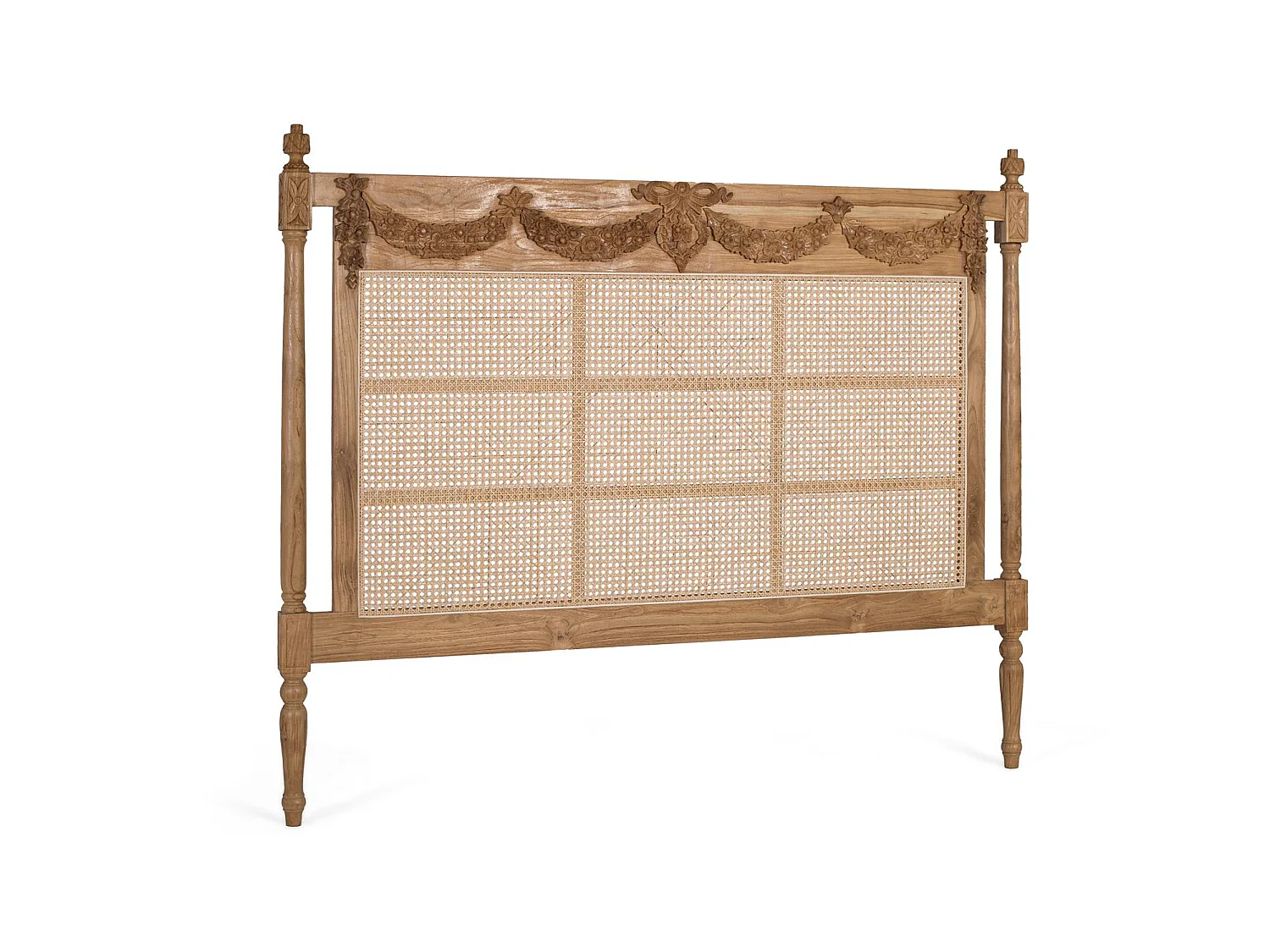 Massief teakhouten hoofdbord 174 cm, eigentijdse rustieke stijl - 146x174x6