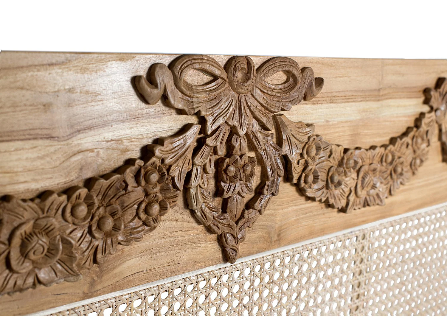 Massief teakhouten hoofdbord 174 cm, eigentijdse rustieke stijl - 146x174x6