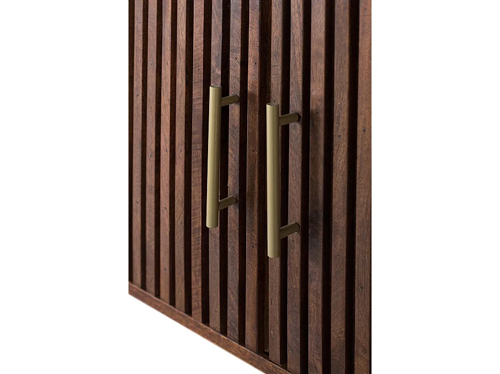 TV-Ständer aus Mangoholz mit geschwungenen Seiten 160 cm