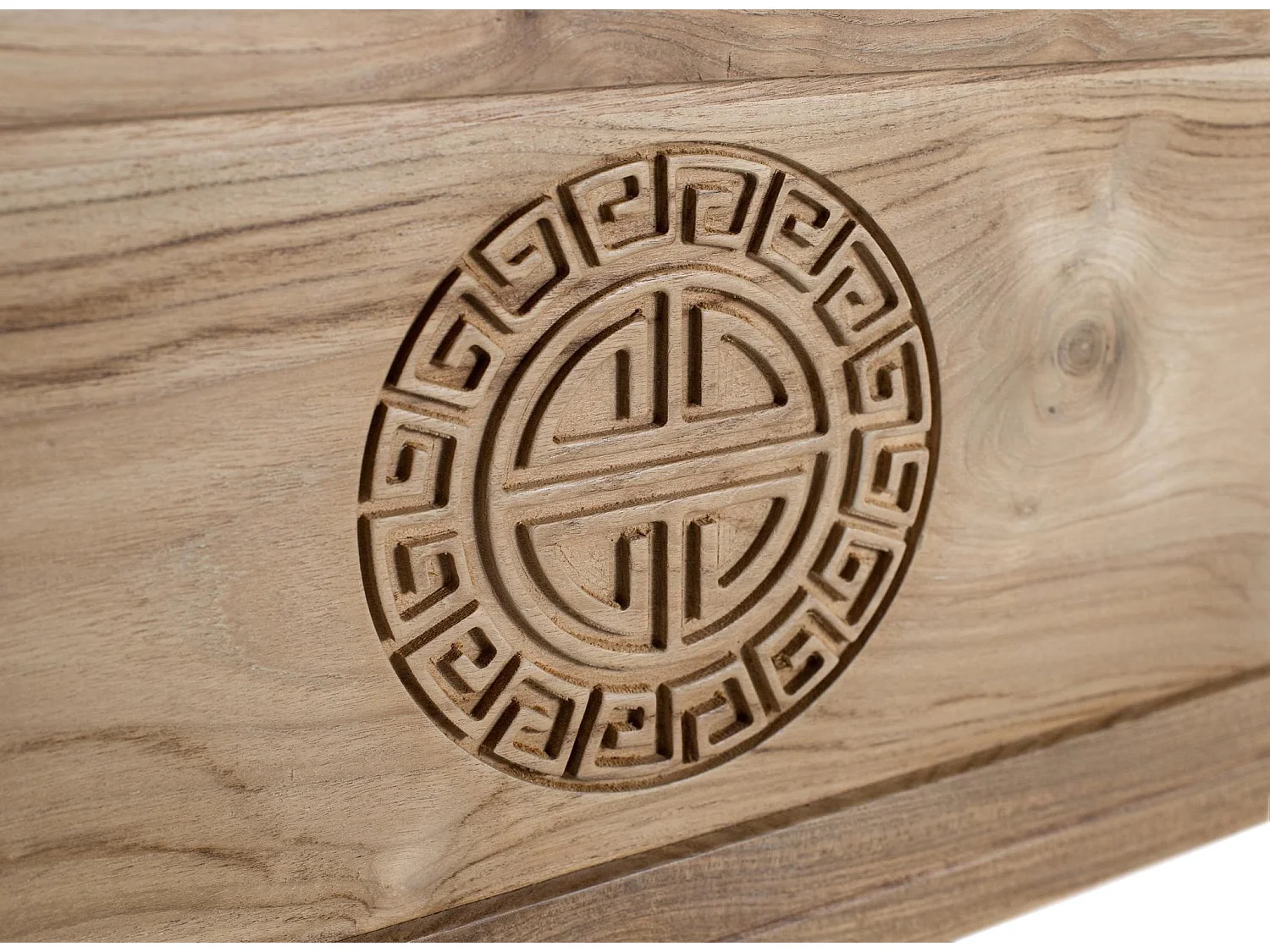 Coffre en teck massif naturel 114 cm