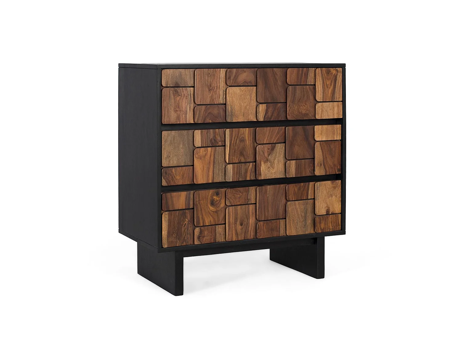Commode van mangohout, 82 cm, rustieke etnische moderne stijl - 85x82x40