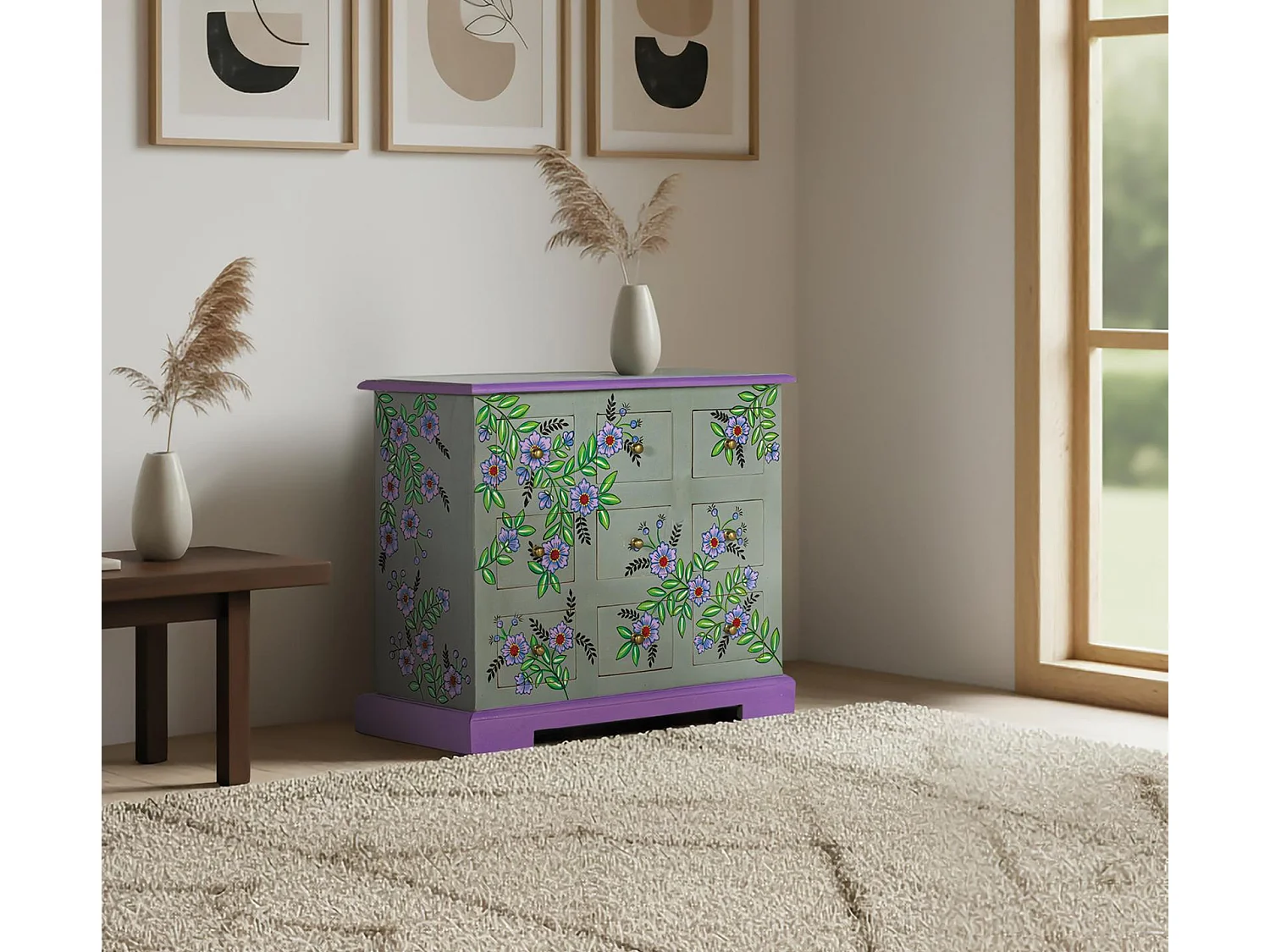 Komoda z drewna mango 70 cm, styl etniczny - 61x71x31