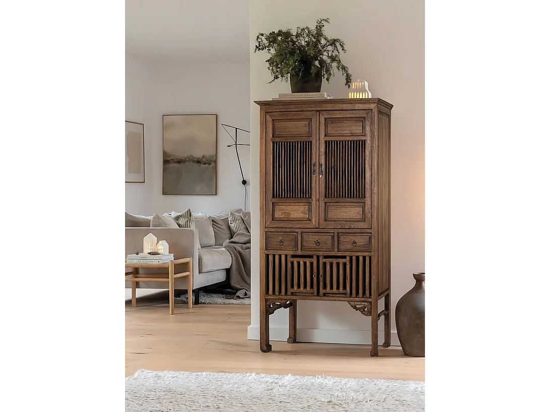 Armadio in legno massello di teak altezza 176 cm