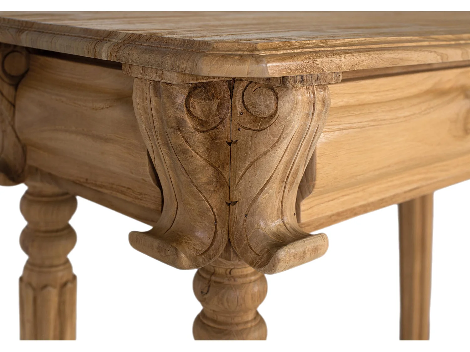 Konsolentisch aus massivem Teakholz mit Metallgriffen